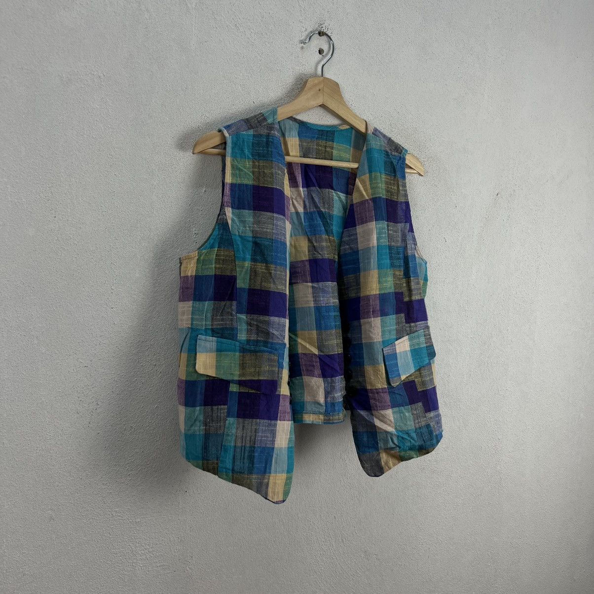 Japanese Brand VINTAGE VEST RARE TARTAN DESIGN FASHION MESSAGE Size US M / EU 48-50 / 2 - 2 Thumbnail