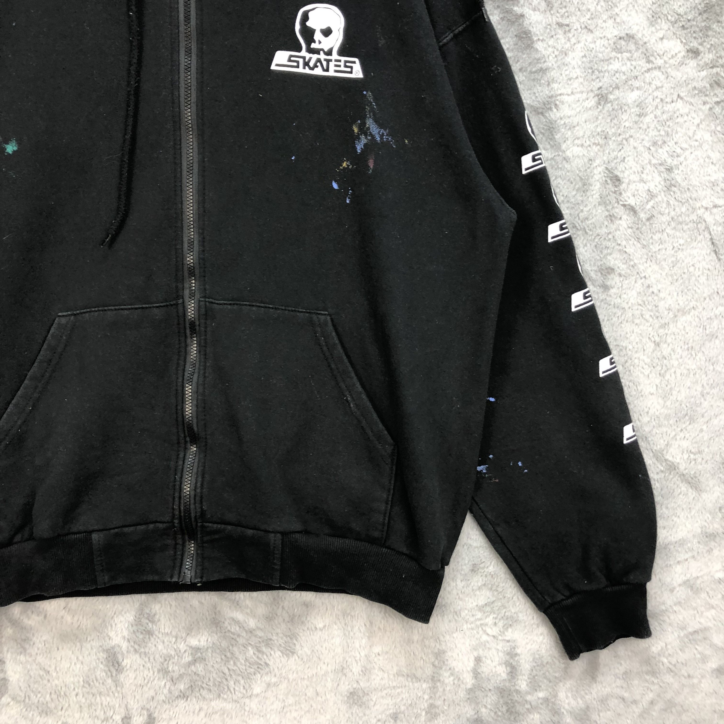 Japanese Brand VINTAGE Y2K SKULLSKATES TRASHED HOODIES #5112-32 Size US XL / EU 56 / 4 - 12 Thumbnail