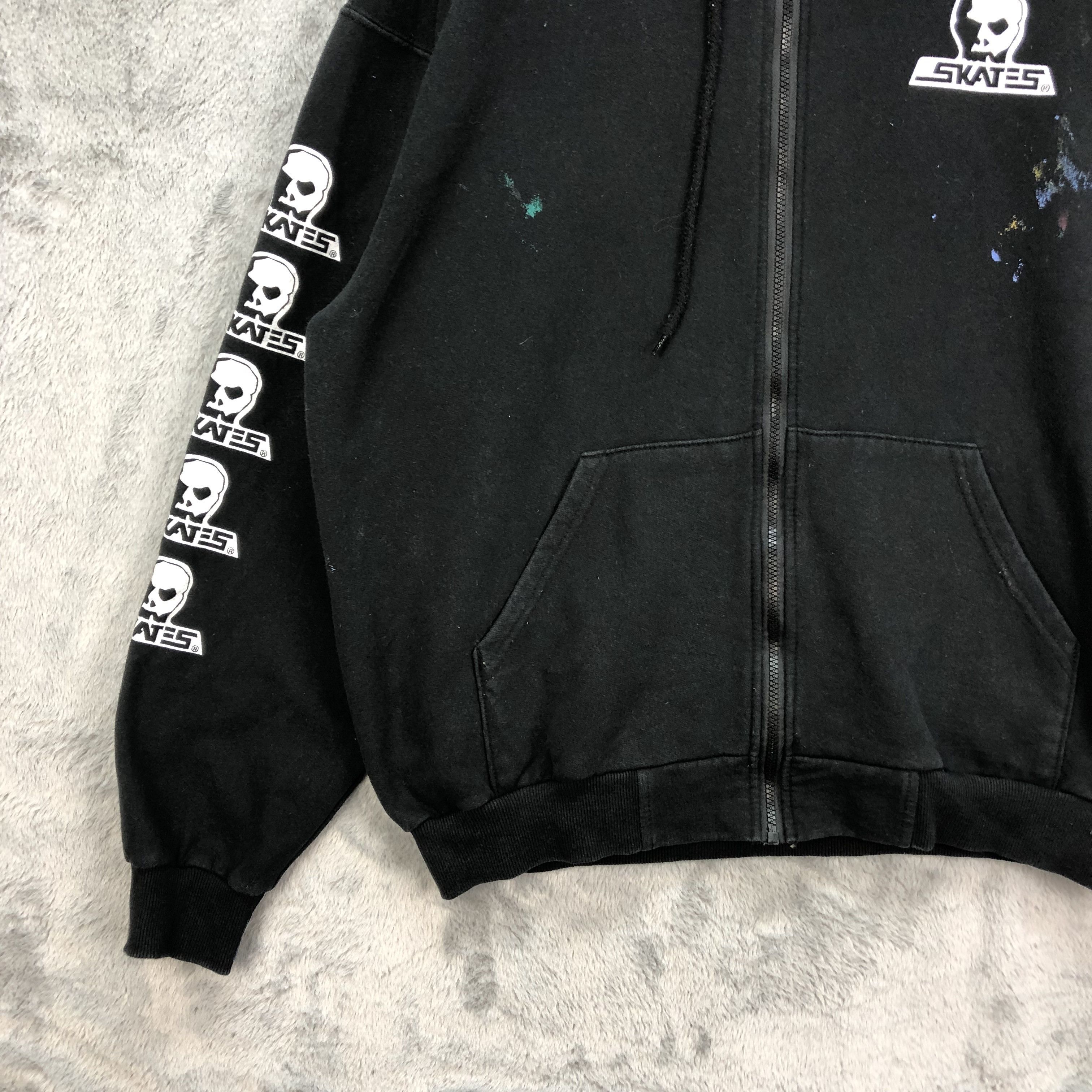 Japanese Brand VINTAGE Y2K SKULLSKATES TRASHED HOODIES #5112-32 Size US XL / EU 56 / 4 - 11 Thumbnail
