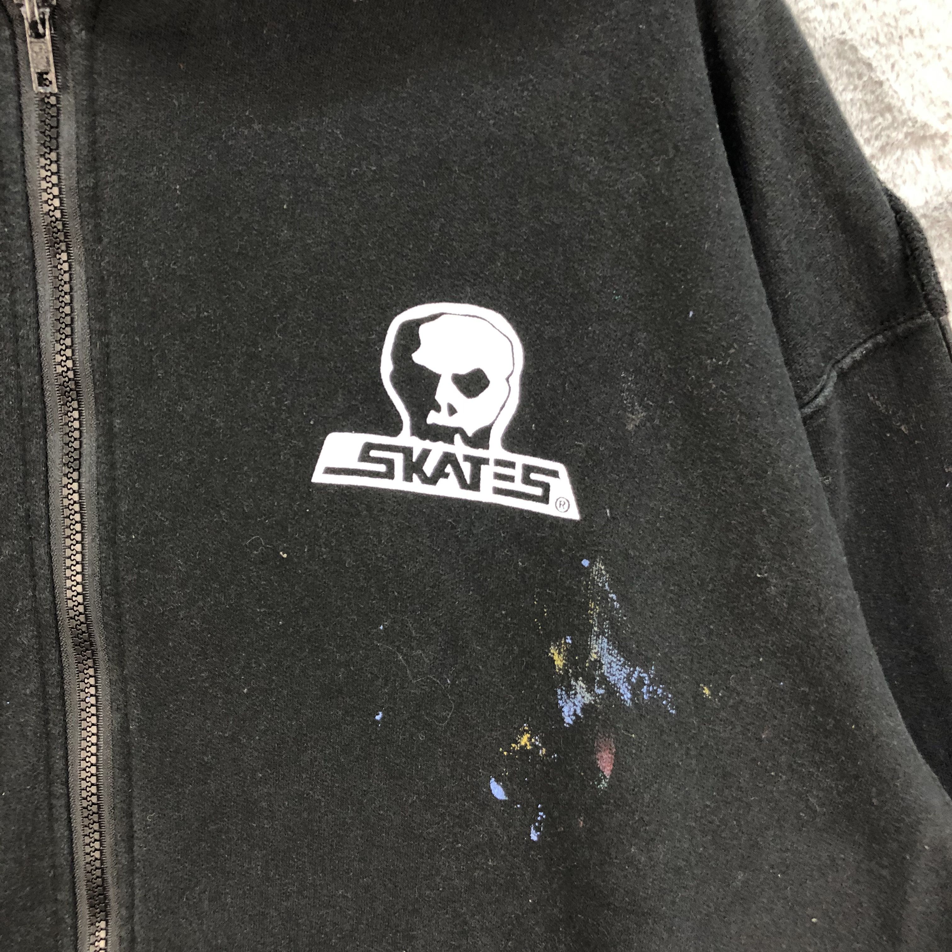 Japanese Brand VINTAGE Y2K SKULLSKATES TRASHED HOODIES #5112-32 Size US XL / EU 56 / 4 - 8 Thumbnail