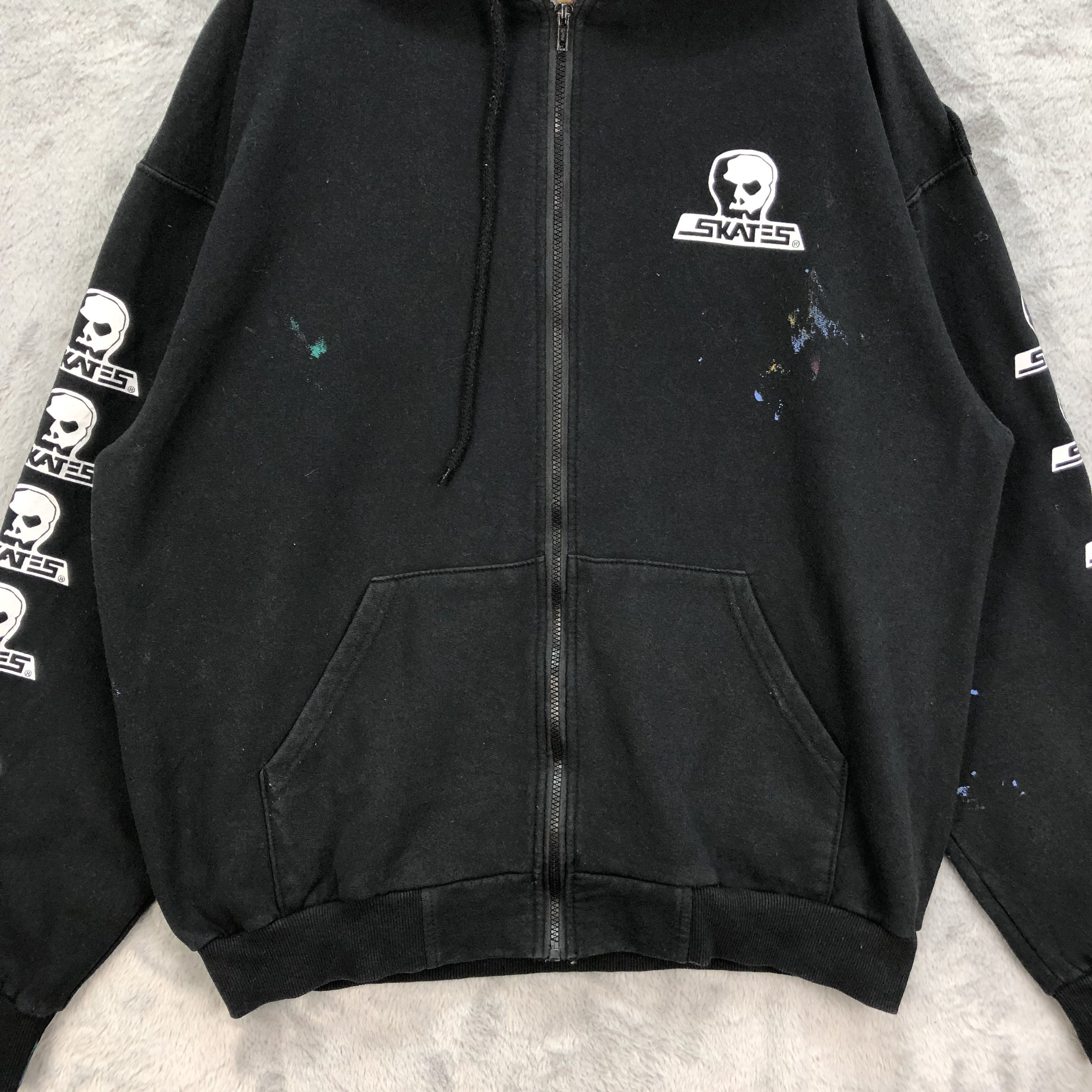 Japanese Brand VINTAGE Y2K SKULLSKATES TRASHED HOODIES #5112-32 Size US XL / EU 56 / 4 - 10 Thumbnail
