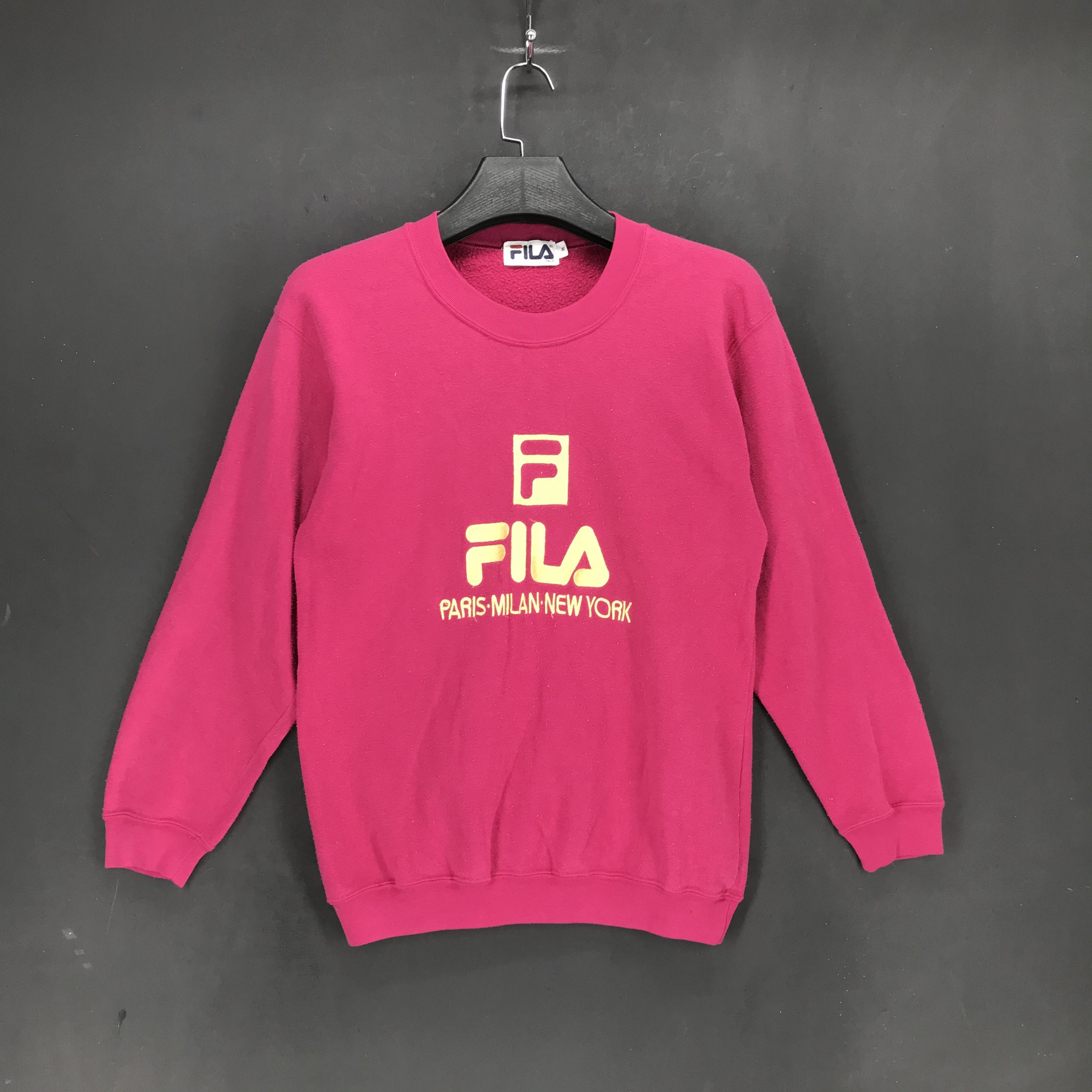 Fila Vintage Fila Embroidery Big Logo Pink Sweatshirts #1691-66 Size US M / EU 48-50 / 2 - 1 Thumbnail