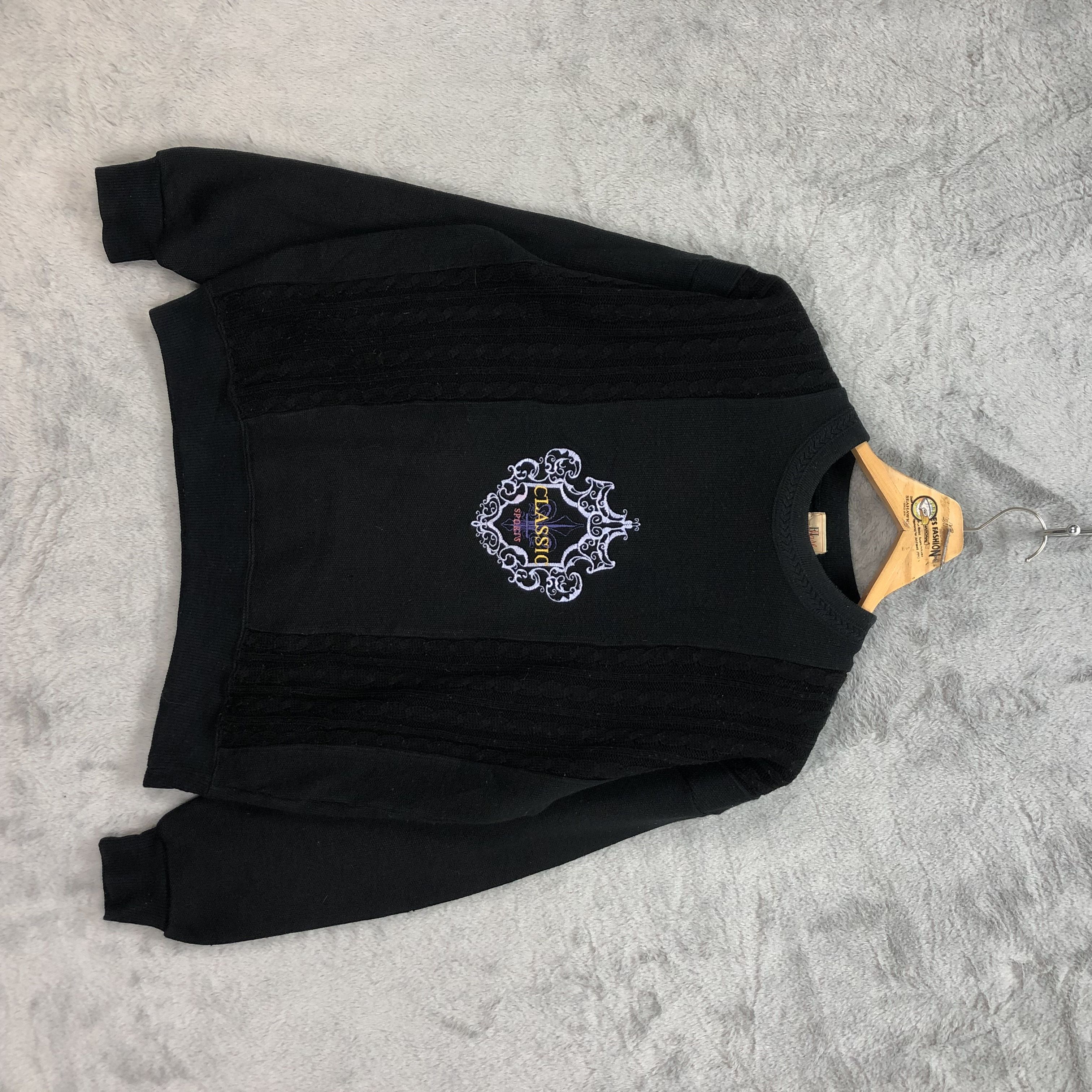 image of Vintage Classic Sports El Carril Made In Japan Sweatshirts 5157-176 in Black, Men's (Size Medium)