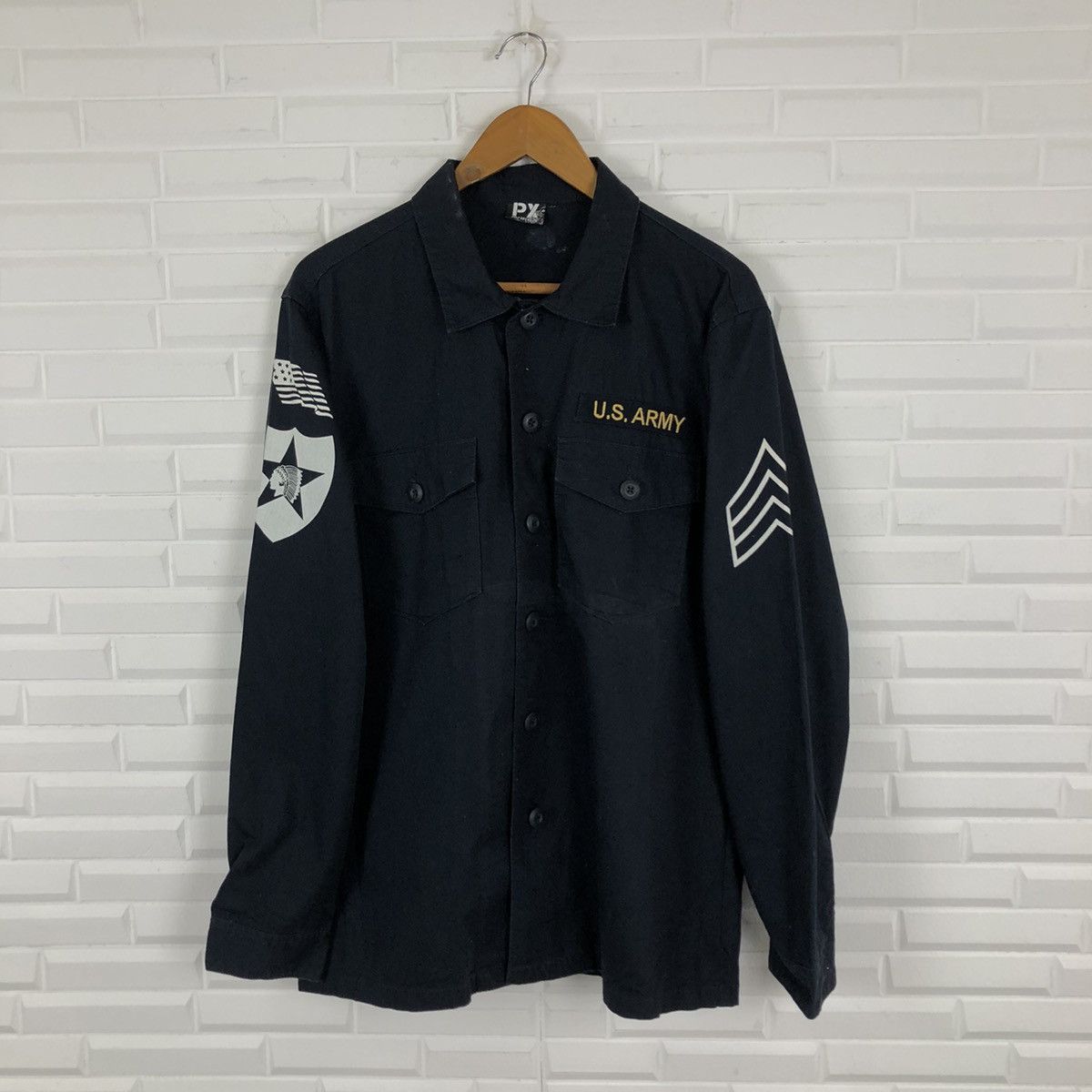 Avirex PX AVIREX SHIRT BUTTON UPS WORKERS WEAR BIG LOGO MILITARY Size US L / EU 52-54 / 3 - 6 Thumbnail