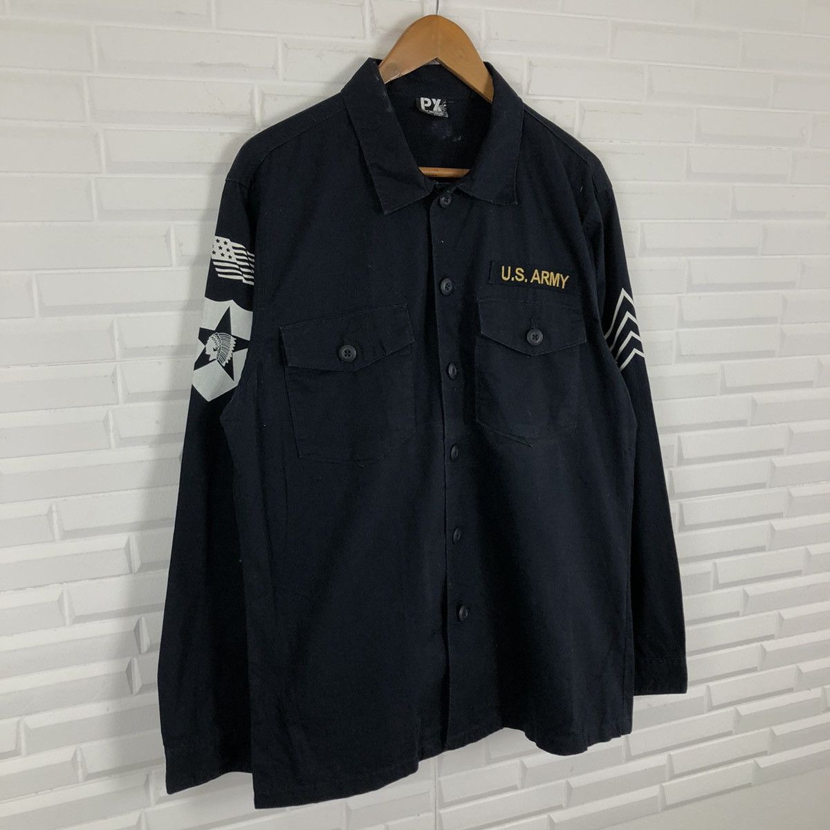 Avirex PX AVIREX SHIRT BUTTON UPS WORKERS WEAR BIG LOGO MILITARY Size US L / EU 52-54 / 3 - 2 Thumbnail