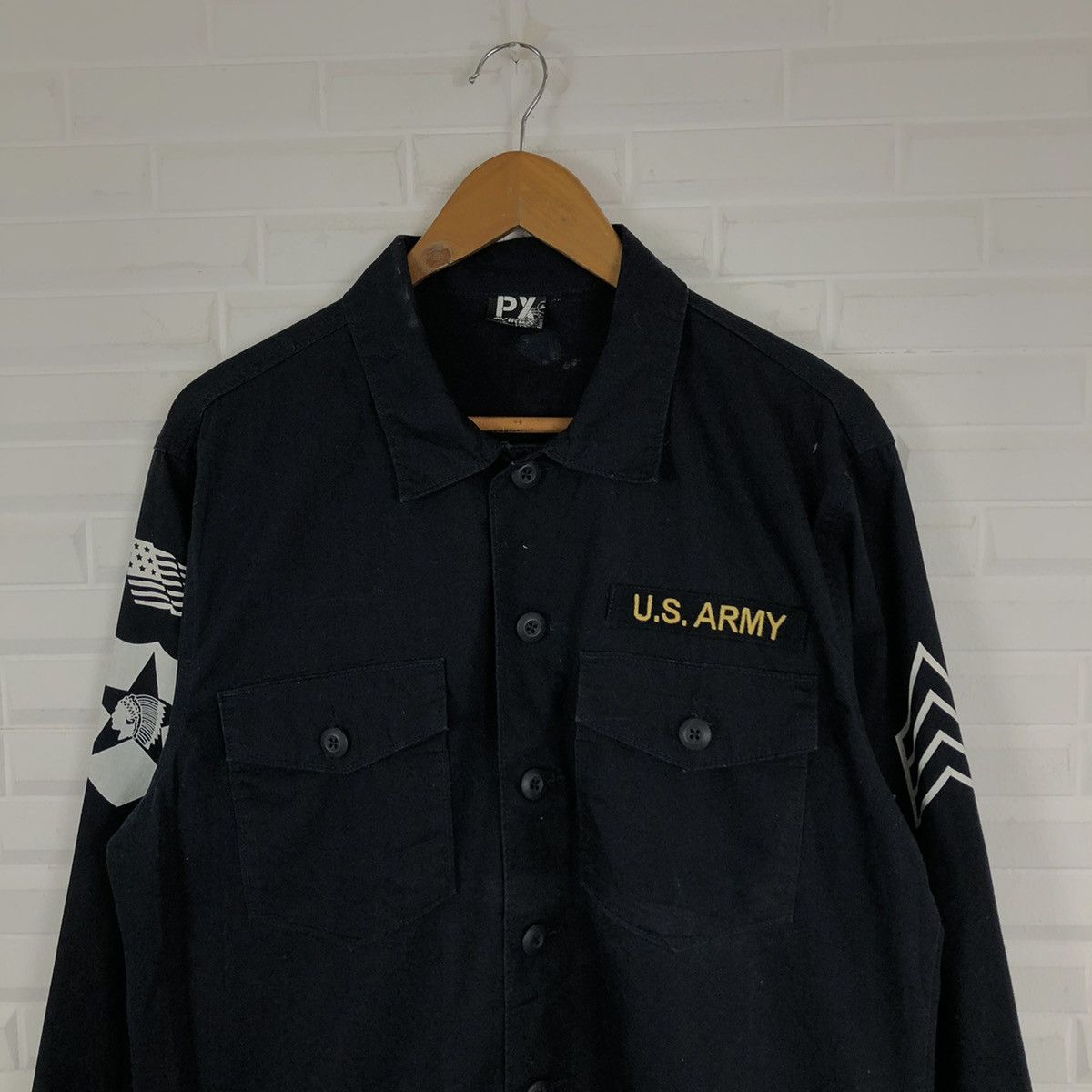 Avirex PX AVIREX SHIRT BUTTON UPS WORKERS WEAR BIG LOGO MILITARY Size US L / EU 52-54 / 3 - 3 Thumbnail