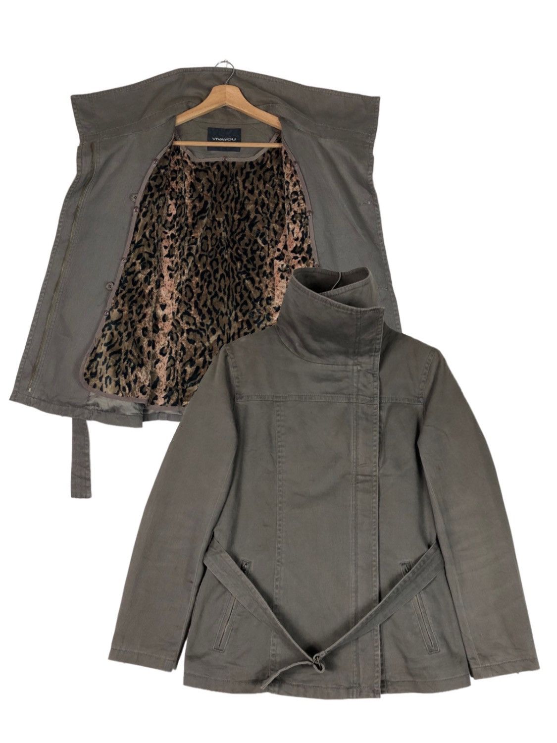 Designer Vintage Japanese Leopards Lined Rugged Trench Coat Size S / US 4 / IT 40 - 1 Thumbnail