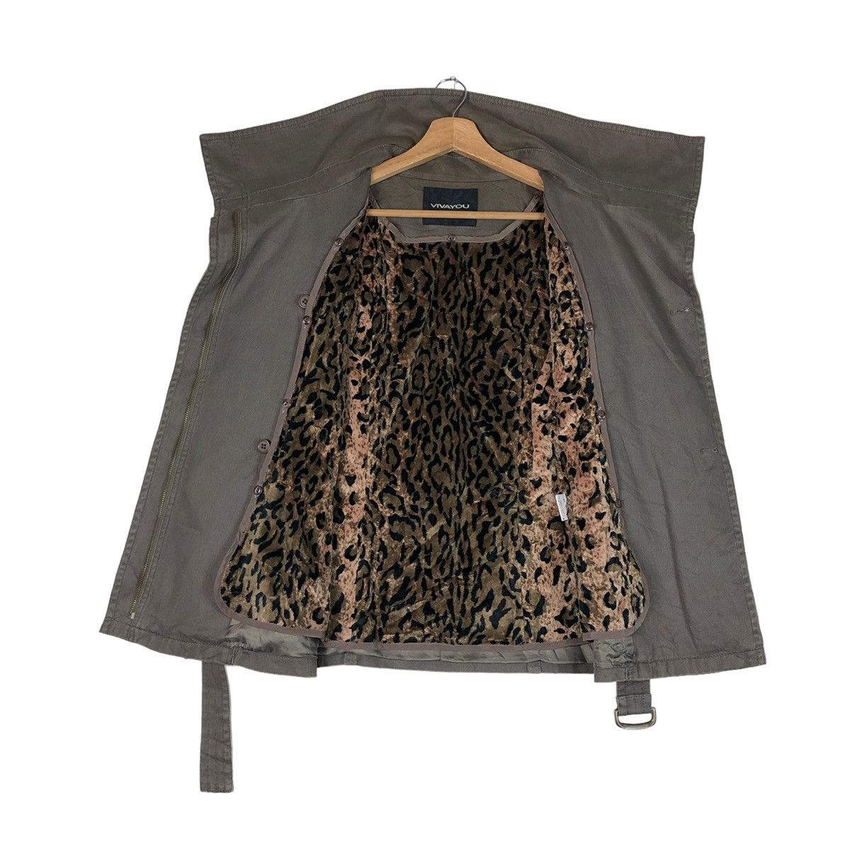Designer Vintage Japanese Leopards Lined Rugged Trench Coat Size S / US 4 / IT 40 - 2 Thumbnail