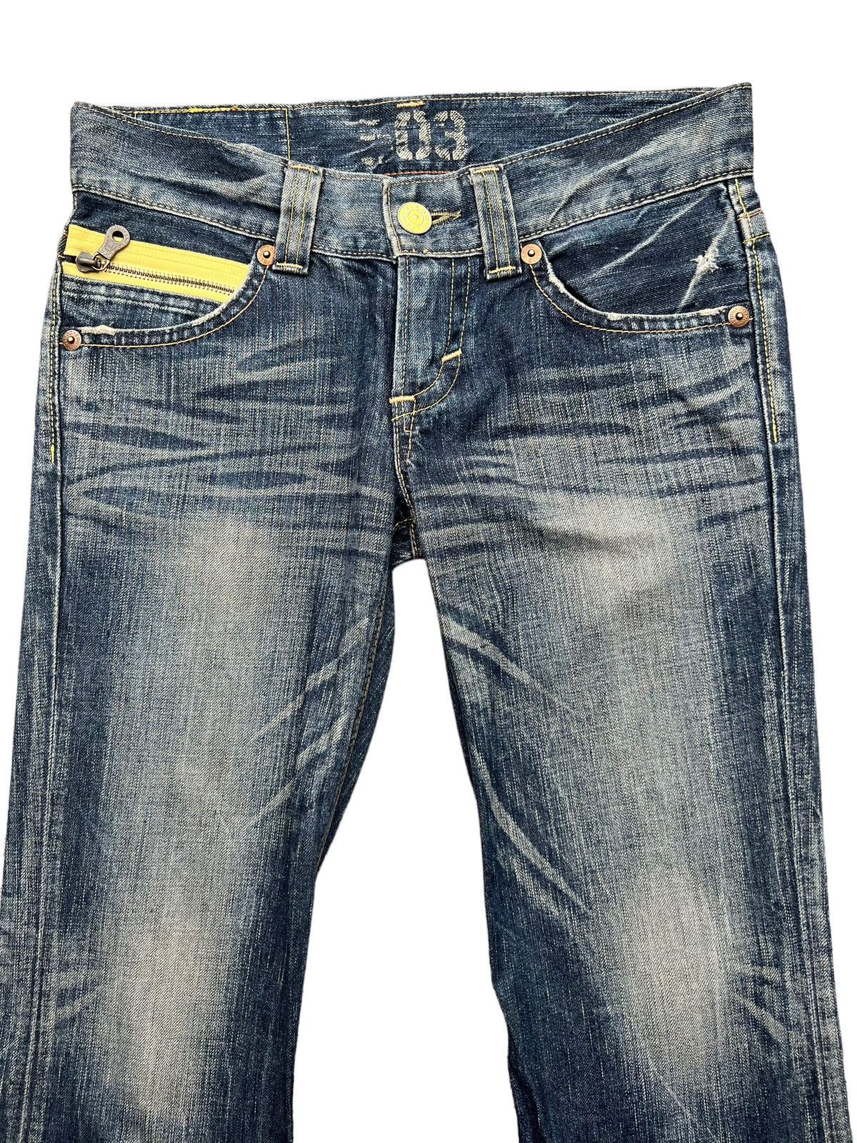 Edwin Vintage Edwin 503 Blue Trip Distressed Flare Jeans 31x30 Size 31" - 4 Thumbnail