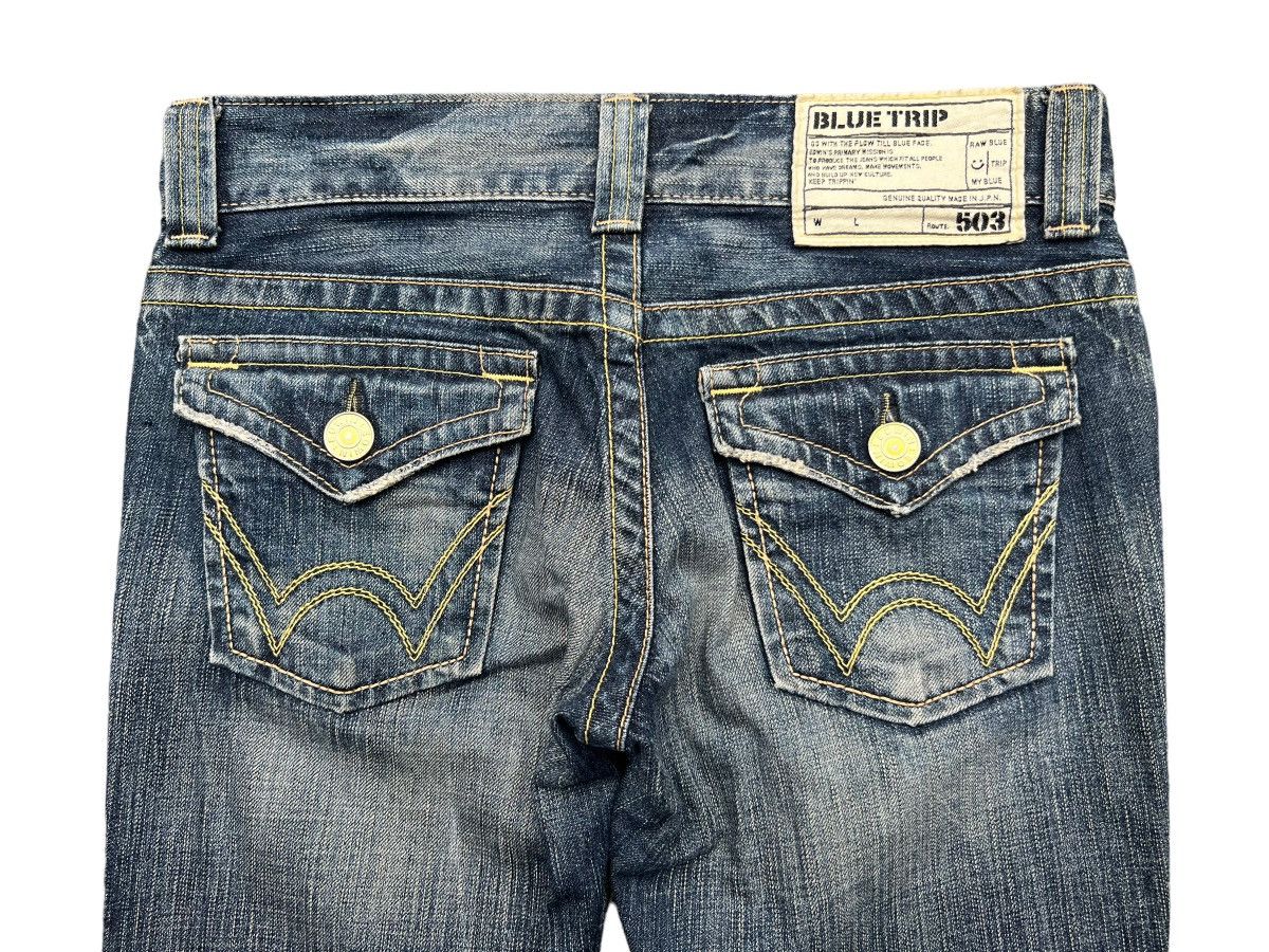 Edwin Vintage Edwin 503 Blue Trip Distressed Flare Jeans 31x30 Size 31" - 6 Thumbnail