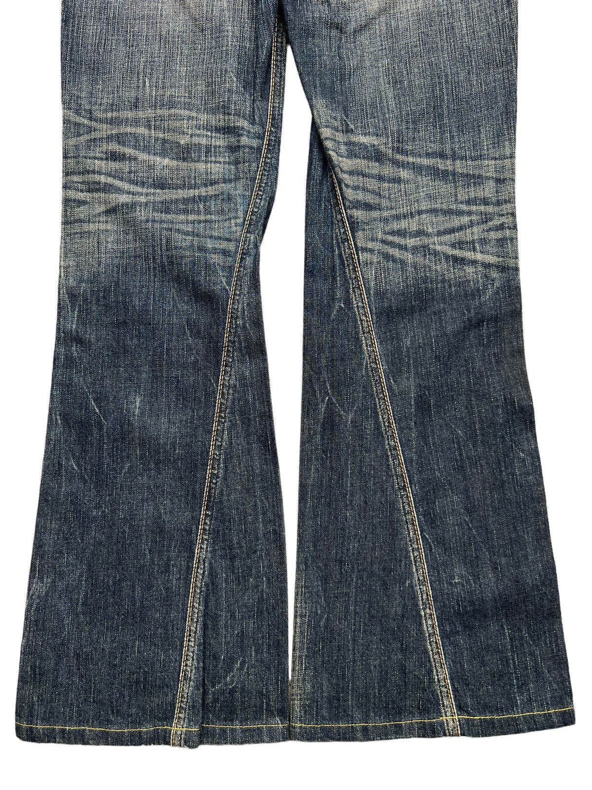 Edwin Vintage Edwin 503 Blue Trip Distressed Flare Jeans 31x30 Size 31" - 7 Thumbnail