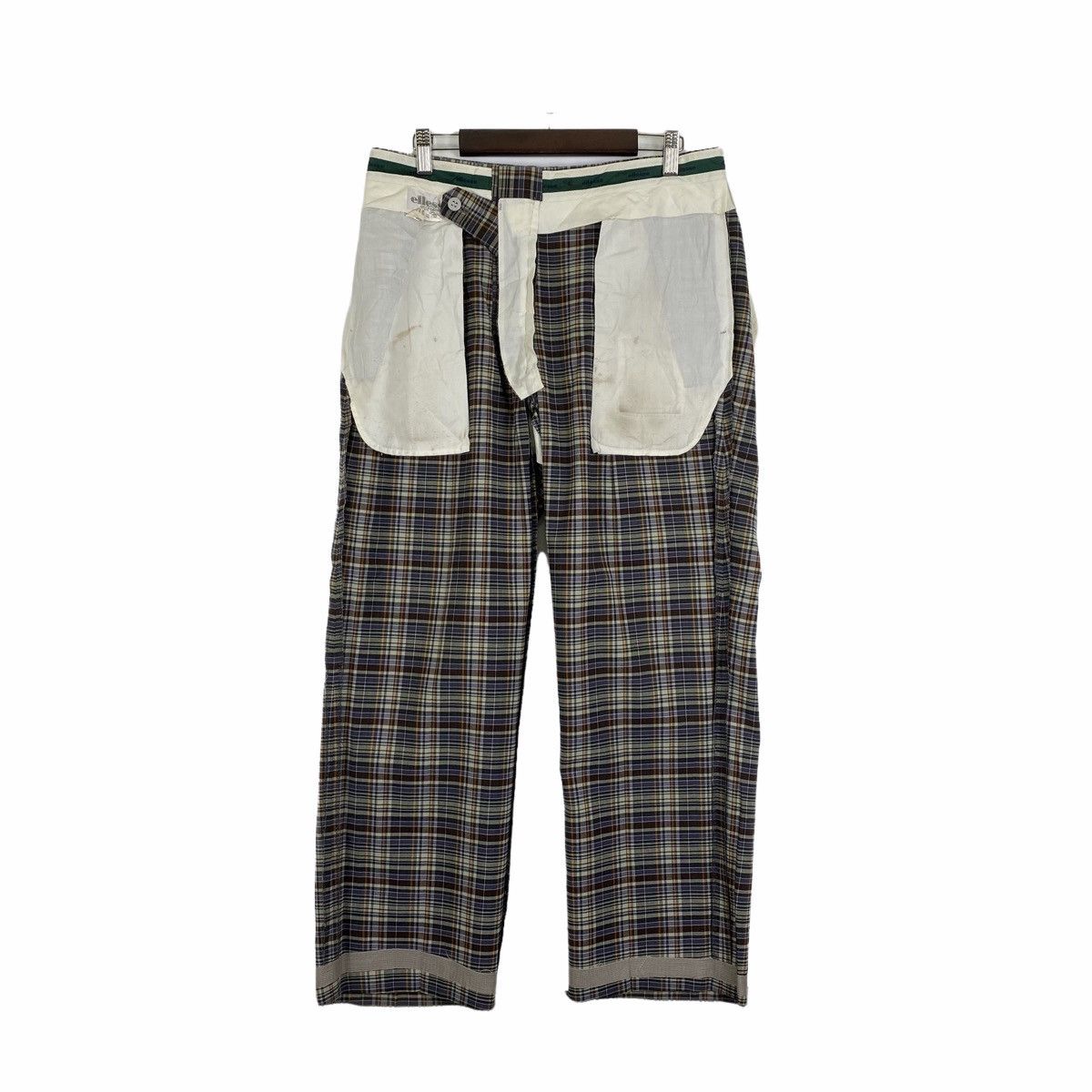 Ellesse × Vintage Vintage ELLESSE Golf Uomo Checkered Tartan Casual Pants Size US 31 - 3 Thumbnail