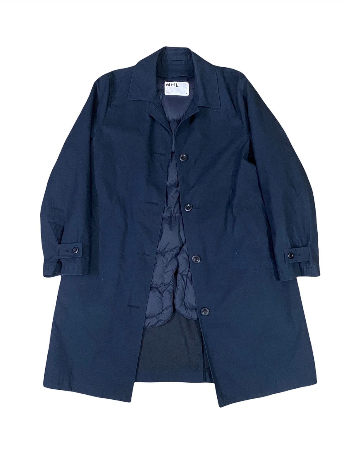 Margaret Howell MHL Black Trench Long Coat Light Puffer Jacket Size US M / EU 48-50 / 2 - 3 Thumbnail