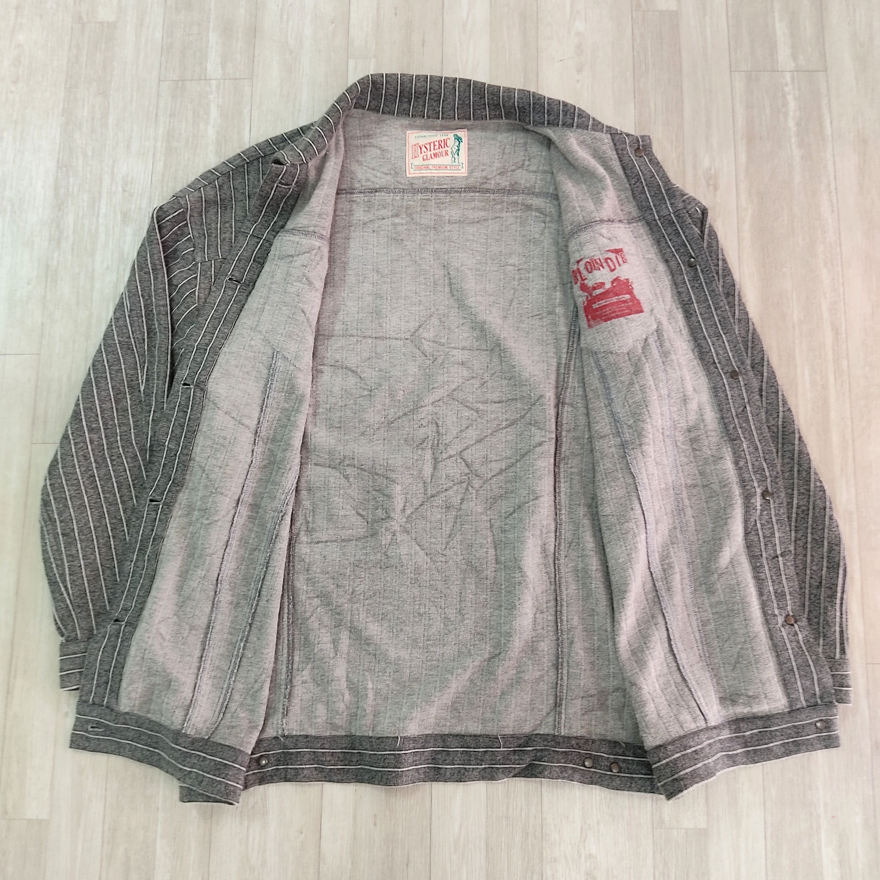 Hysteric Glamour HYSTERIC GLAMOUR BLONDIE Back Hit Striped G Jean Jacket Size US XL / EU 56 / 4 - 15 Thumbnail