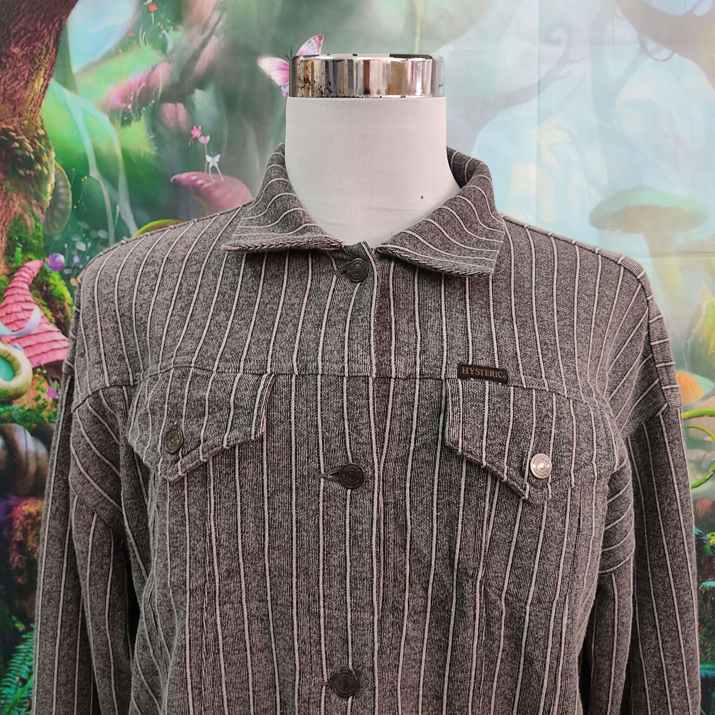 Hysteric Glamour HYSTERIC GLAMOUR BLONDIE Back Hit Striped G Jean Jacket Size US XL / EU 56 / 4 - 4 Thumbnail