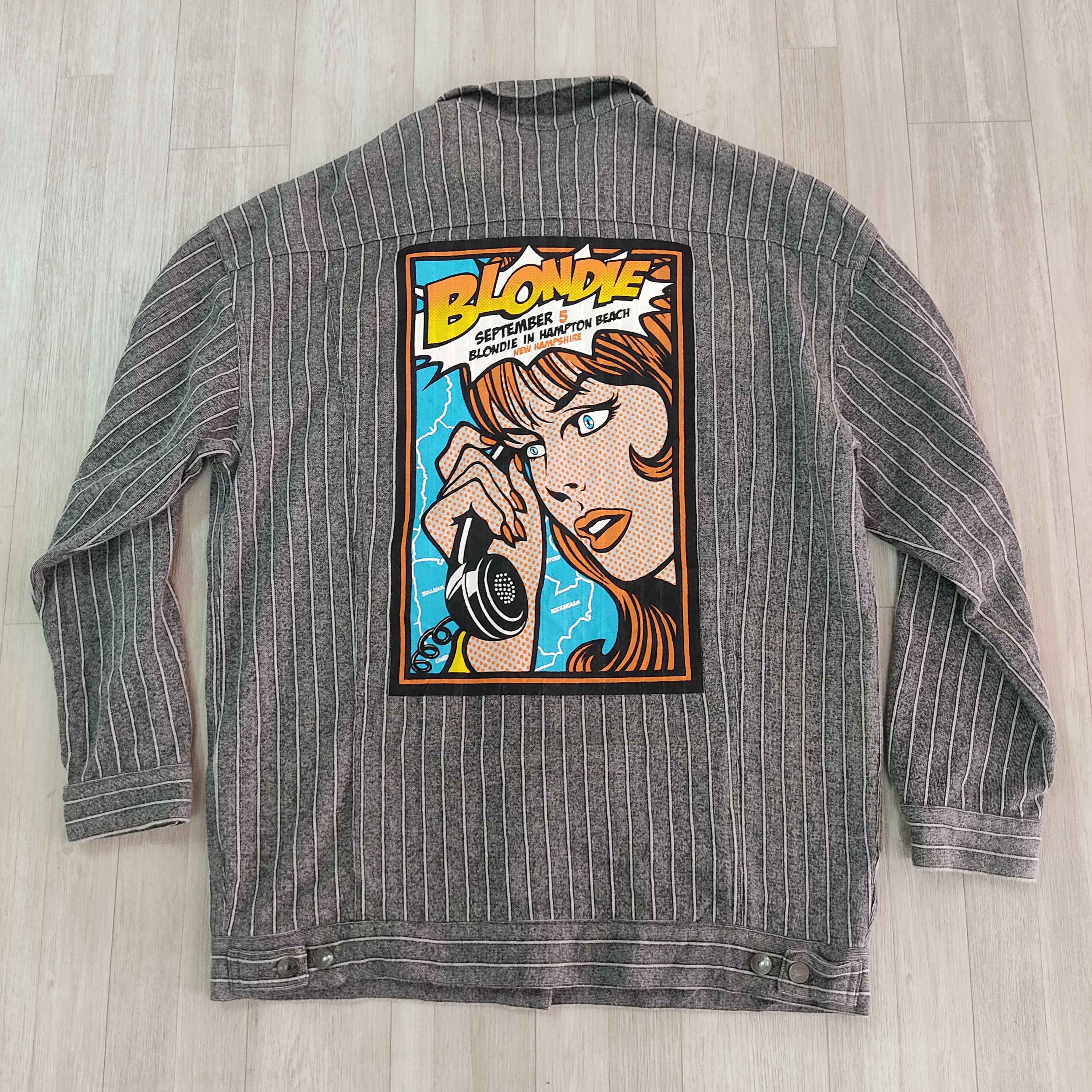 Hysteric Glamour HYSTERIC GLAMOUR BLONDIE Back Hit Striped G Jean Jacket Size US XL / EU 56 / 4 - 10 Thumbnail