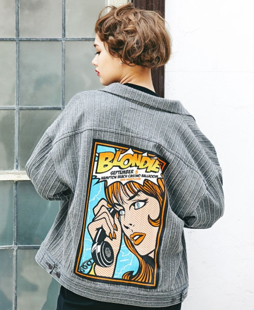 Hysteric Glamour HYSTERIC GLAMOUR BLONDIE Back Hit Striped G Jean Jacket Size US XL / EU 56 / 4 - 20 Thumbnail