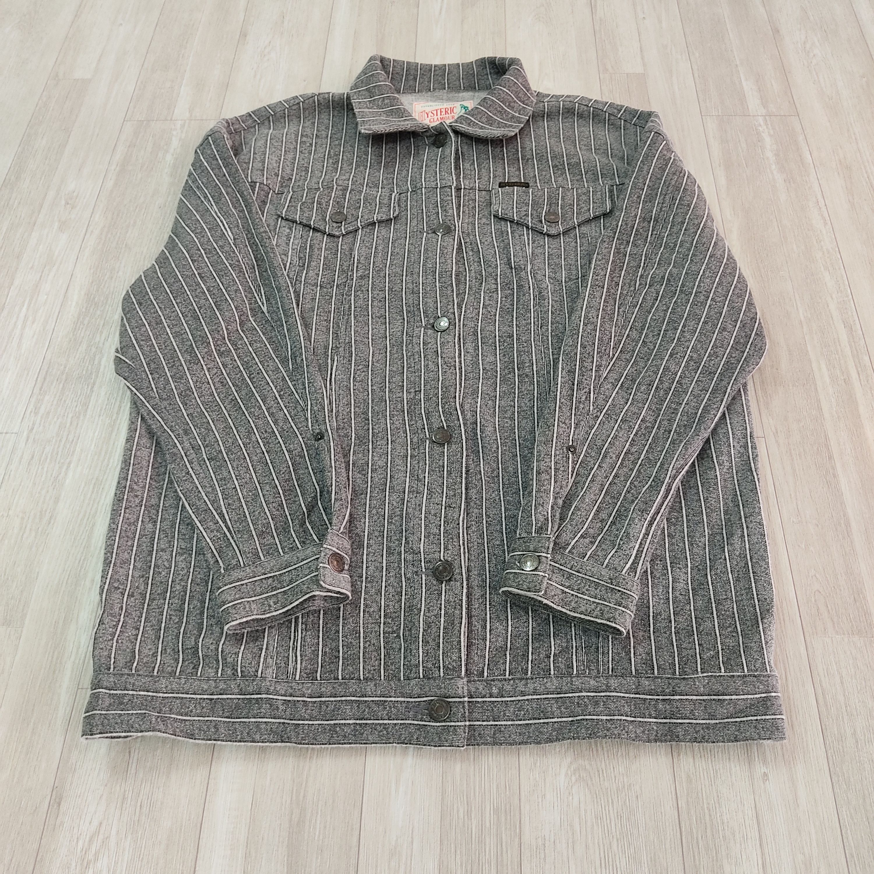 Hysteric Glamour HYSTERIC GLAMOUR BLONDIE Back Hit Striped G Jean Jacket Size US XL / EU 56 / 4 - 7 Thumbnail