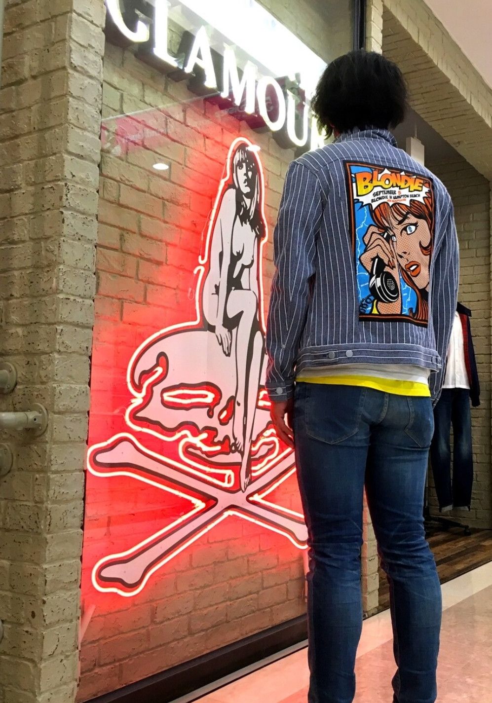 Hysteric Glamour HYSTERIC GLAMOUR BLONDIE Back Hit Striped G Jean Jacket Size US XL / EU 56 / 4 - 21 Thumbnail