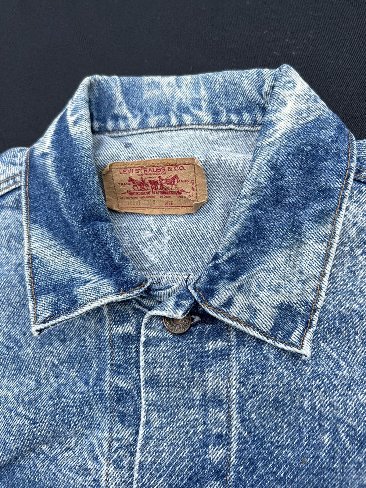 Levi's 80s 90s Levi’s Made in Usa Acid Washed Trucker Denim Jacket Size US L / EU 52-54 / 3 - 6 Thumbnail
