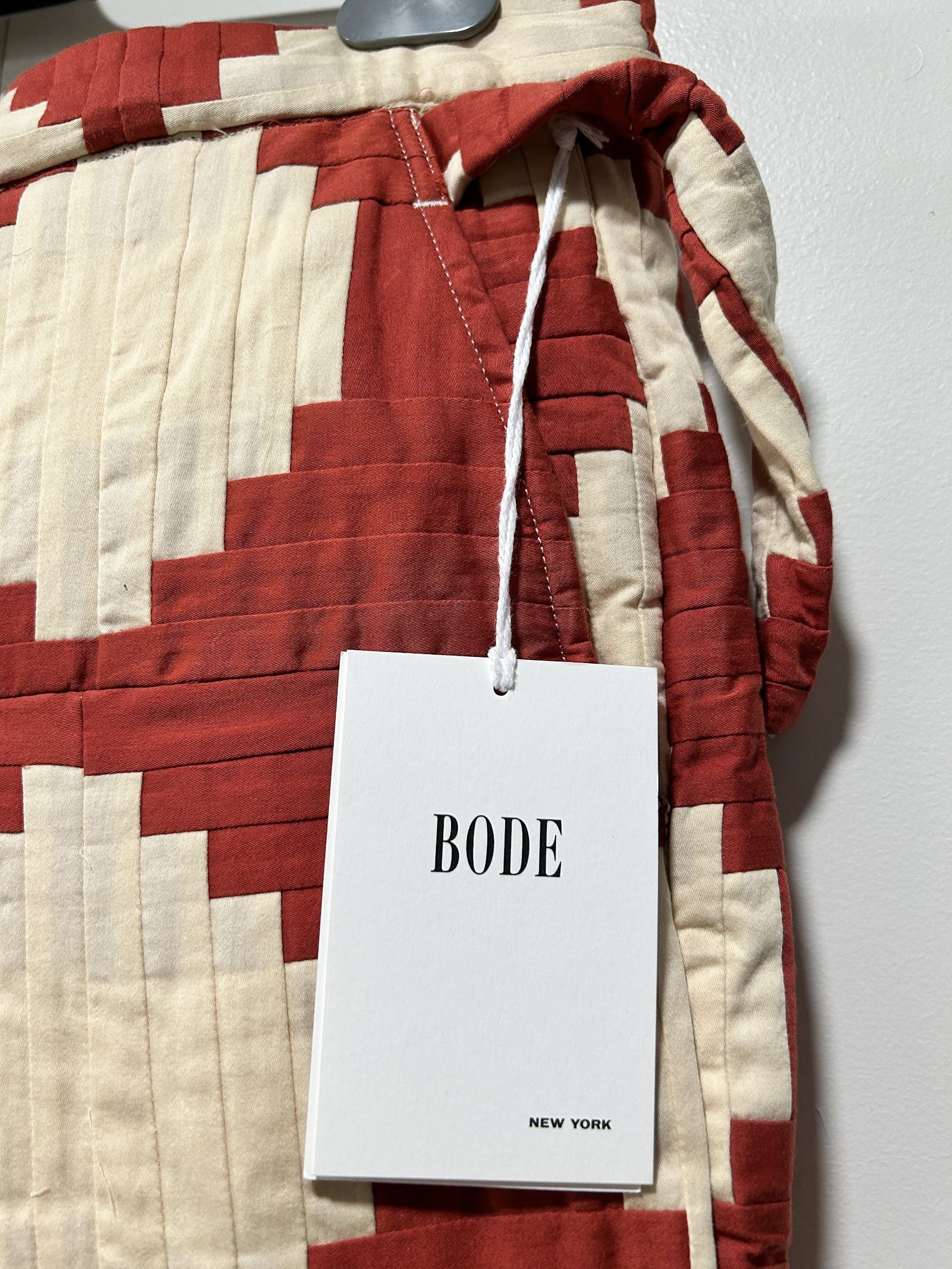 Bode Bode cotton Courthouse Steps Sateen Trousers Red Size US 34 / EU 50 - 8 Thumbnail