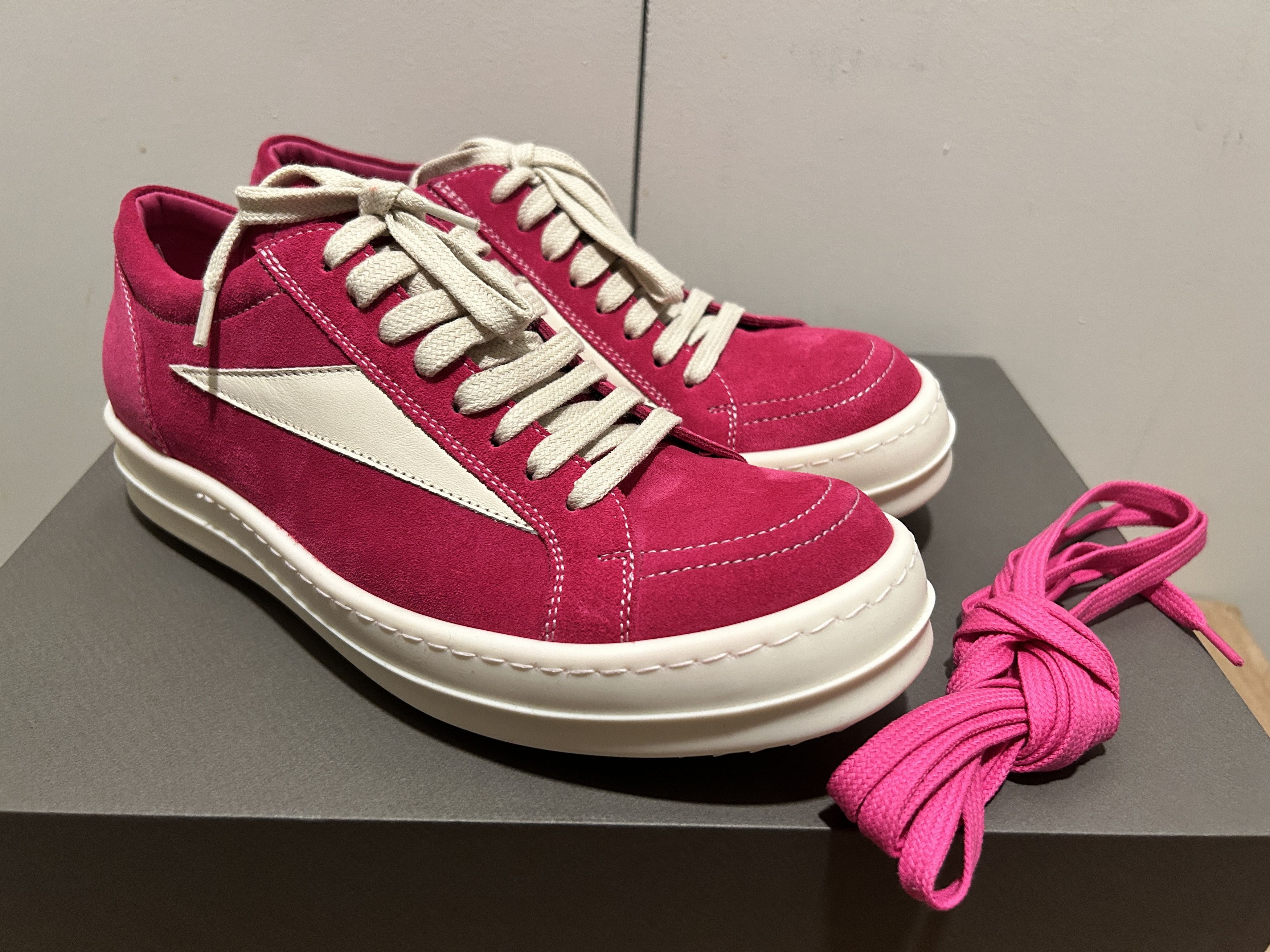 Pre-owned Rick Owens Vintage Sneakers Low S/s 23 Edfu - Hot Pink