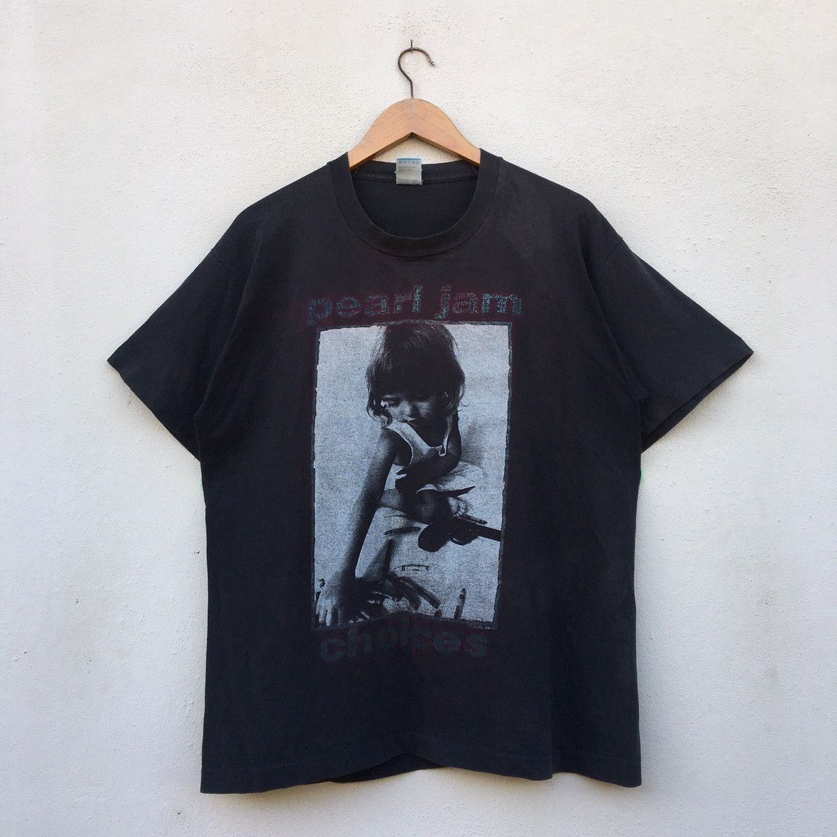 Band Tees × Vintage Vintage 1992 PEARL JAM CHOICES CRAYONS GRUNGE BAND T-shirt Size US XL / EU 56 / 4 - 1 Thumbnail