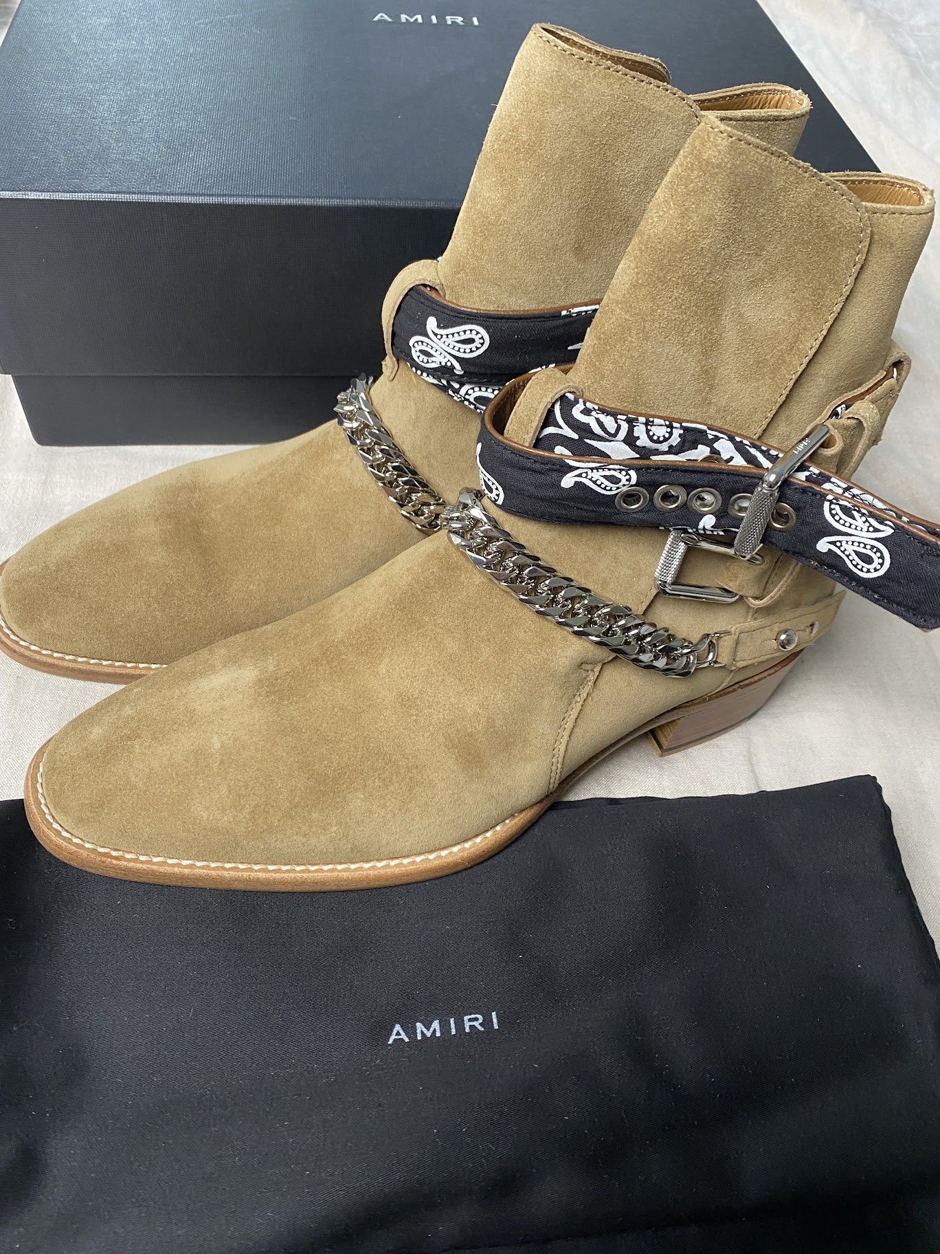 AMIRI bandana buckle chain jodhpur boots
