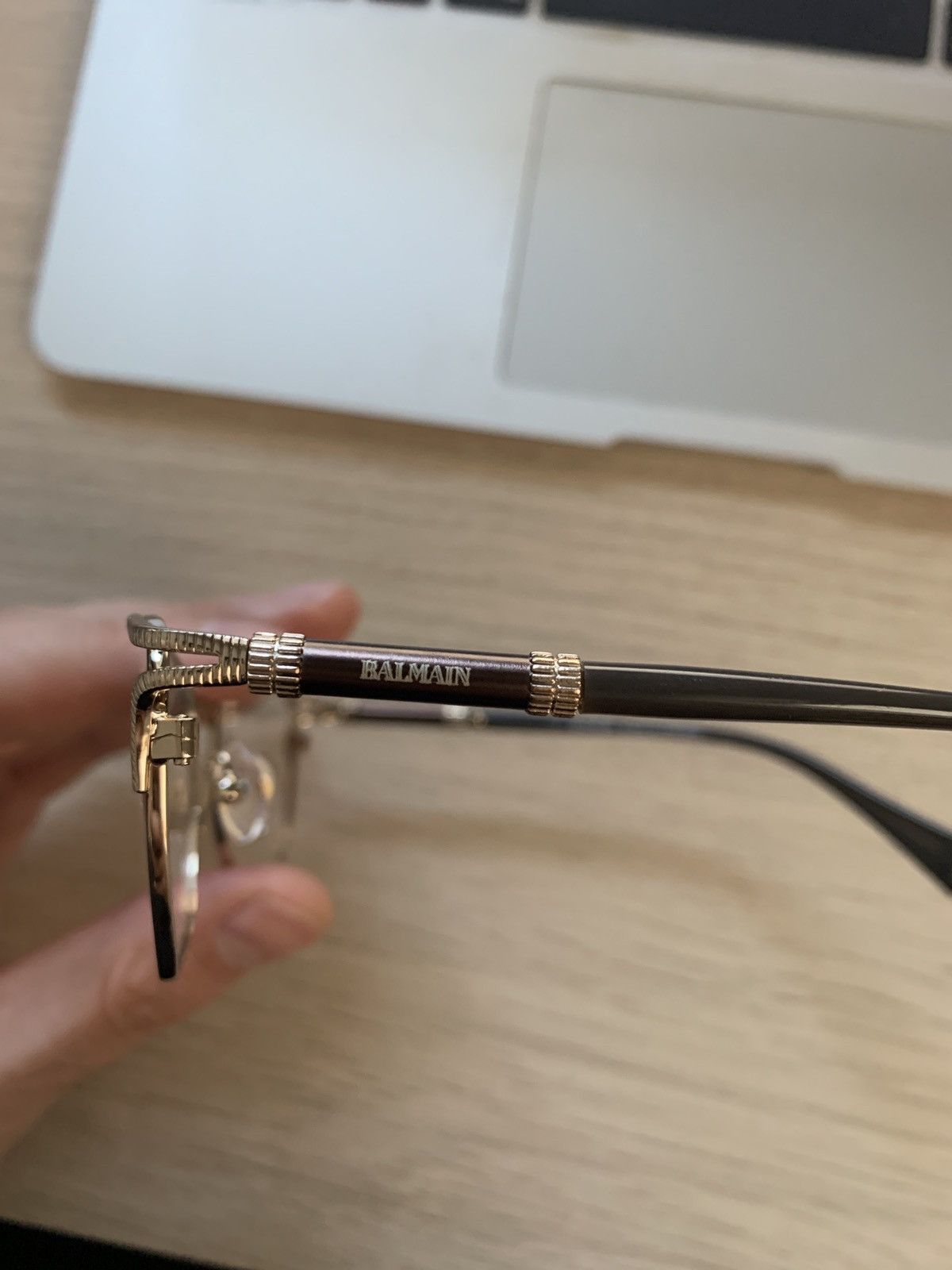Balmain Balmain '00s Brown/Gold Oval Glasses Size ONE SIZE - 5 Thumbnail