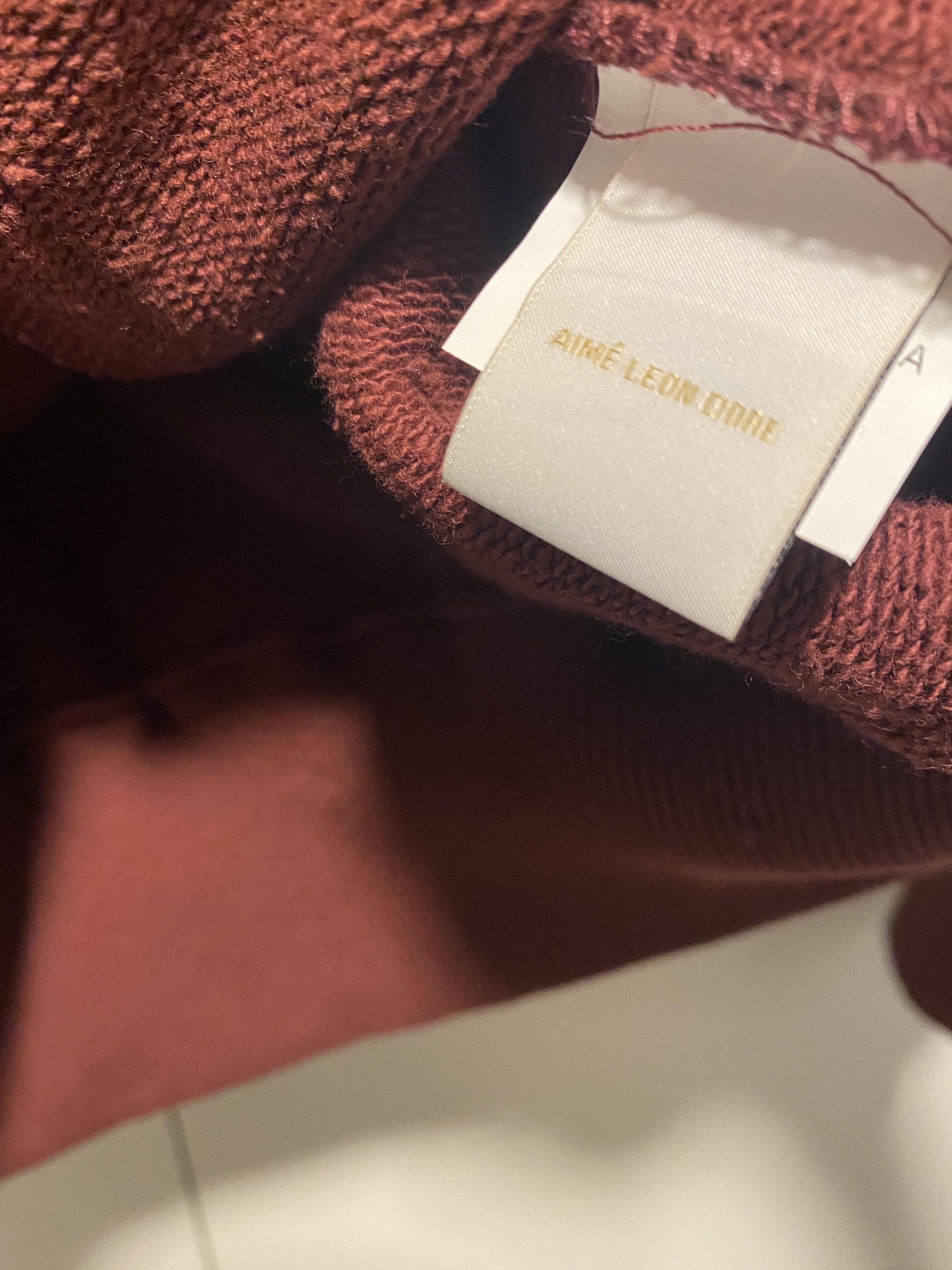 Aime Leon Dore Chain Stitch Quarter Zip Sweatshirt - chocolate truffle Size US M / EU 48-50 / 2 - 8 Thumbnail