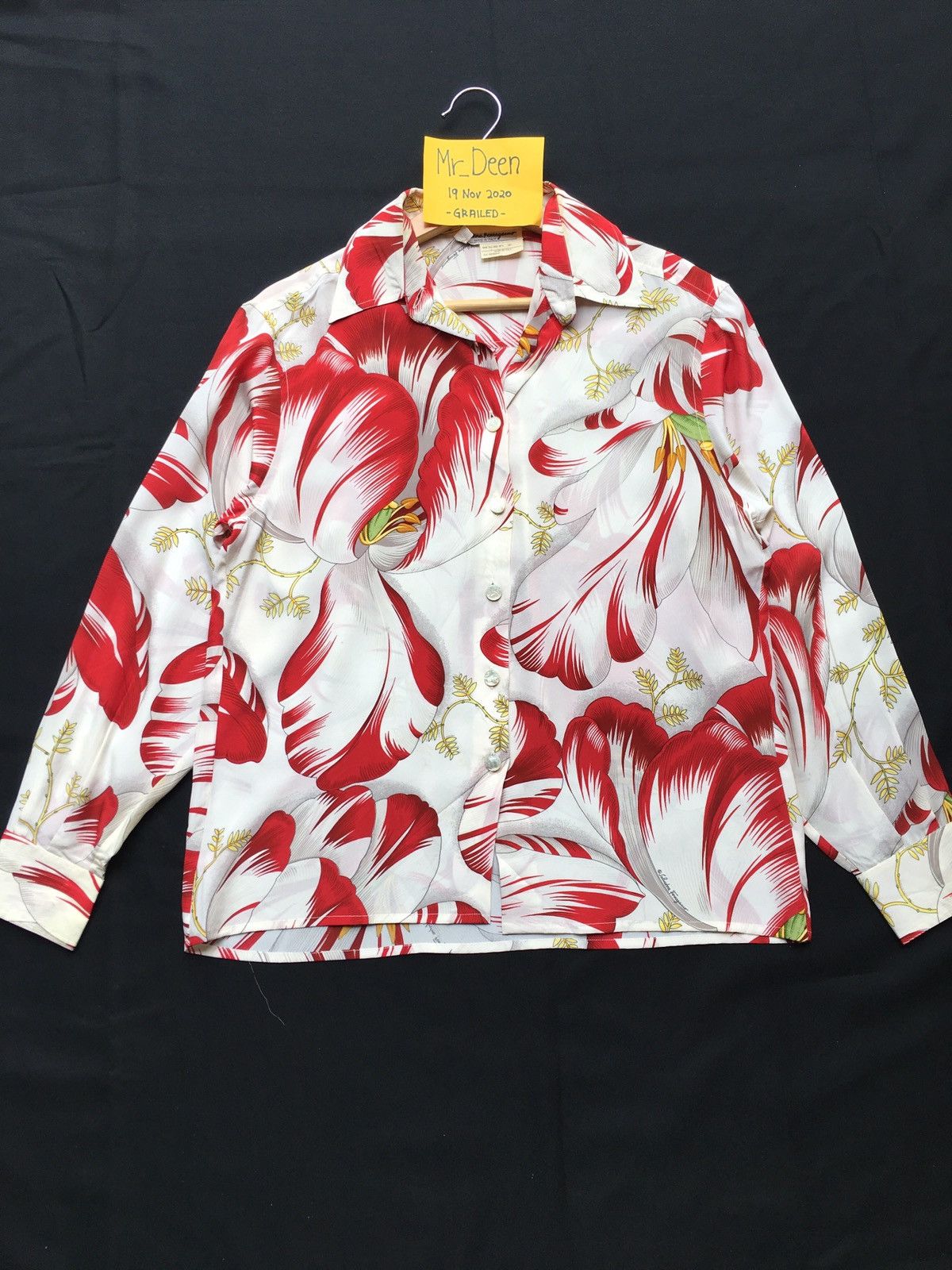 Salvatore Ferragamo Vintage Salvatore Ferragamo Silk Floral Collared Shirt Size US M / EU 48-50 / 2 - 1 Thumbnail