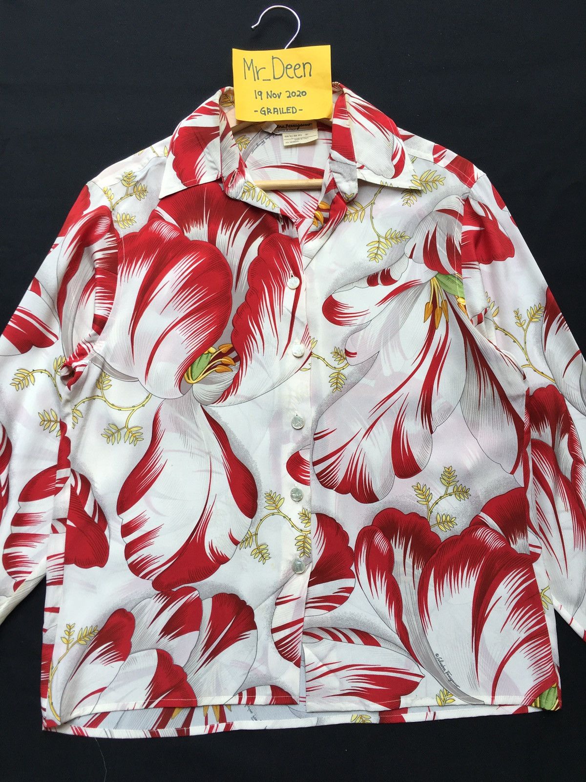 Salvatore Ferragamo Vintage Salvatore Ferragamo Silk Floral Collared Shirt Size US M / EU 48-50 / 2 - 5 Thumbnail