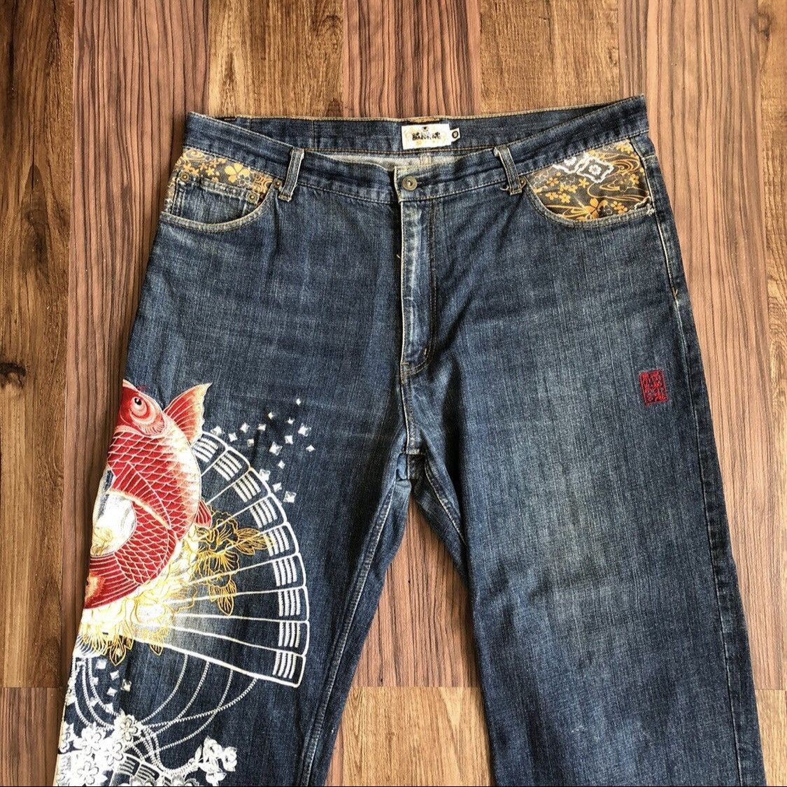 Japanese Brand Vintage KARAKURI Multi Pocket Denim Jeans Size US 40 / EU 56 - 3 Thumbnail