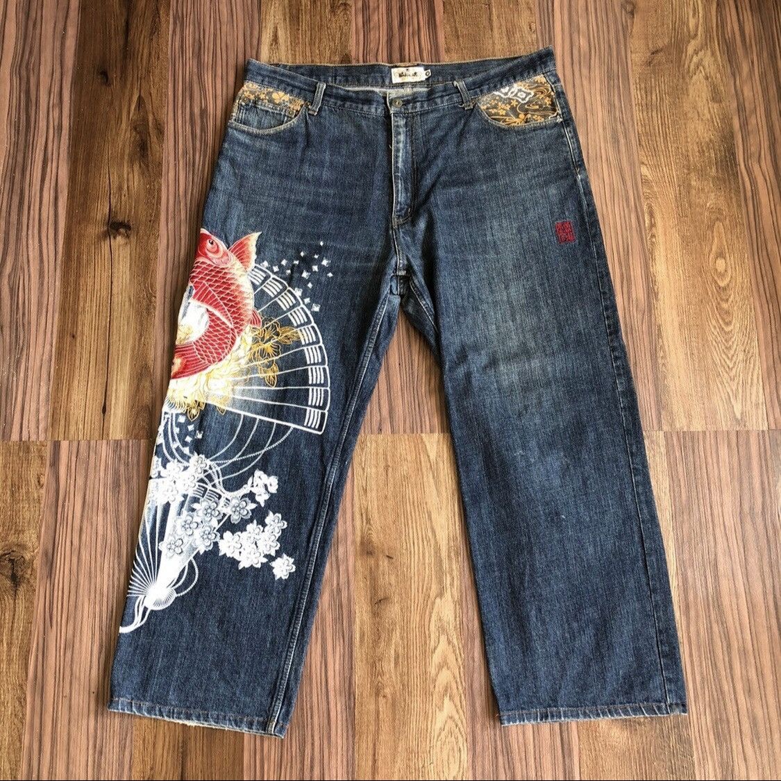 Japanese Brand Vintage KARAKURI Multi Pocket Denim Jeans Size US 40 / EU 56 - 11 Thumbnail