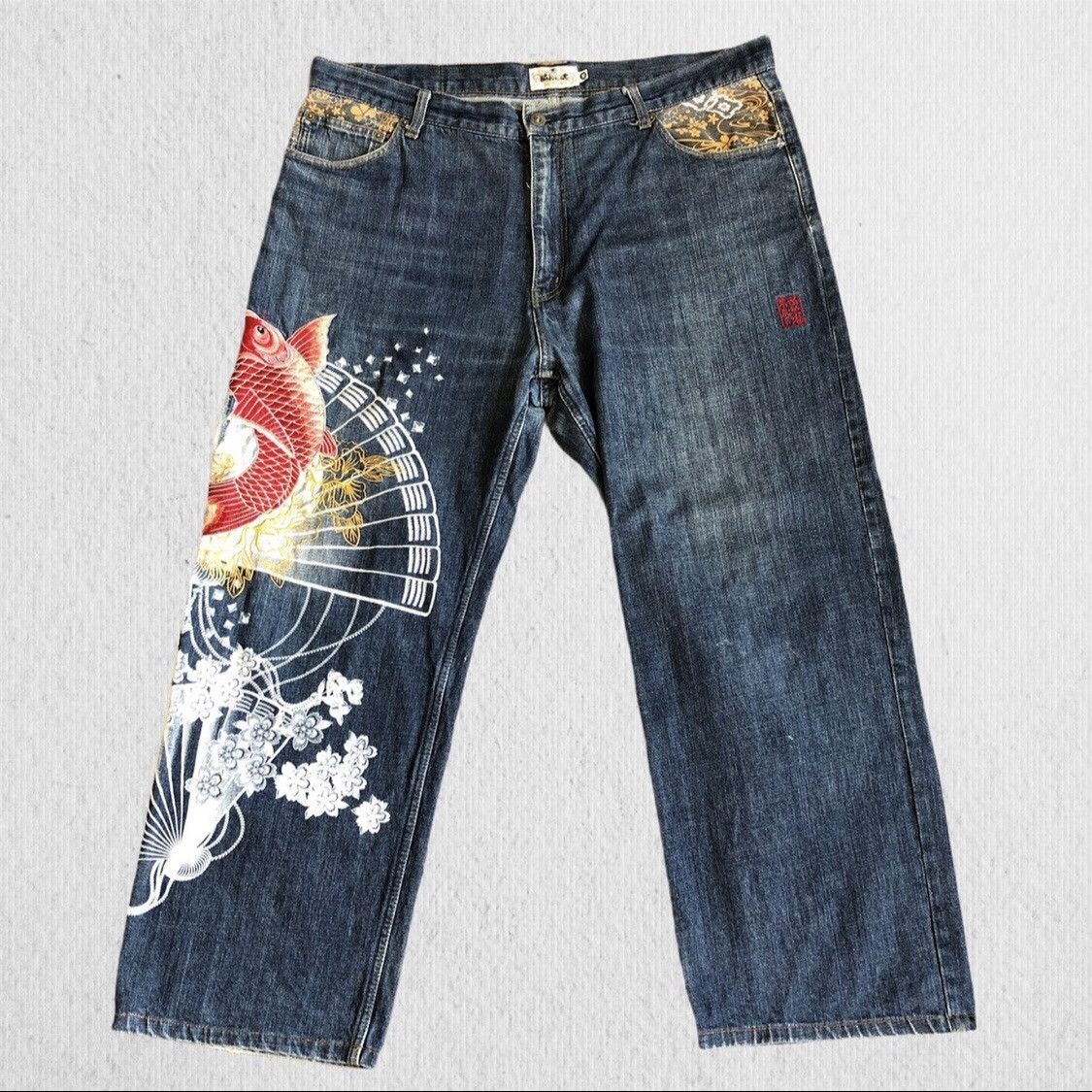 Japanese Brand Vintage KARAKURI Multi Pocket Denim Jeans Size US 40 / EU 56 - 1 Thumbnail
