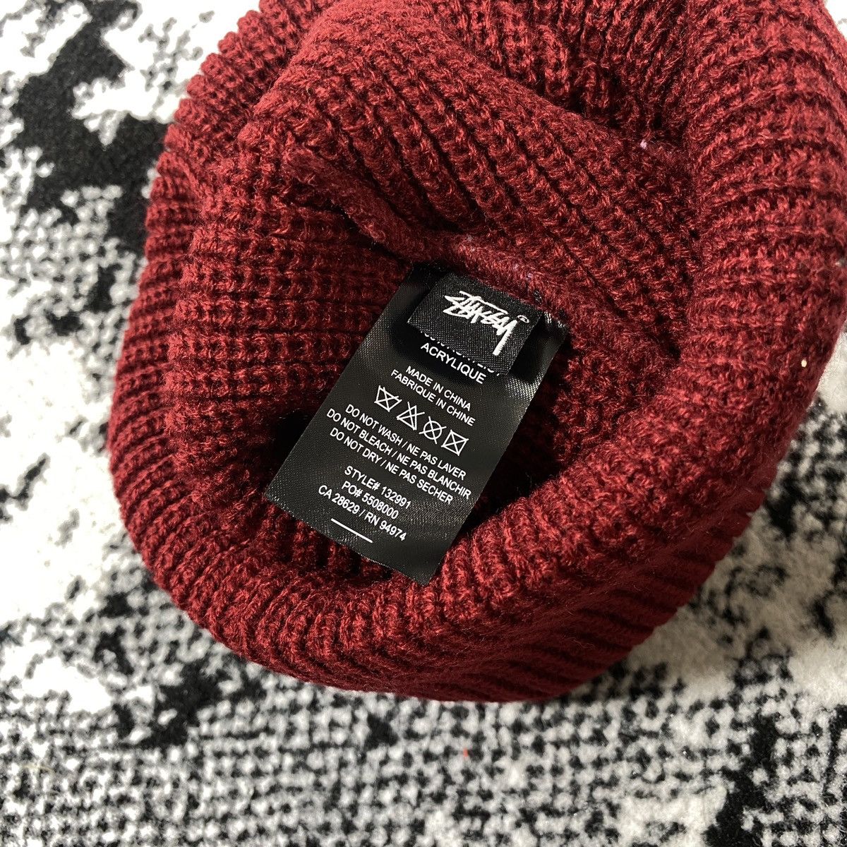 Stussy RARE STUSSY STRIPED CUFF BEANIE HAT - WINE - OS Size ONE SIZE - 5 Thumbnail