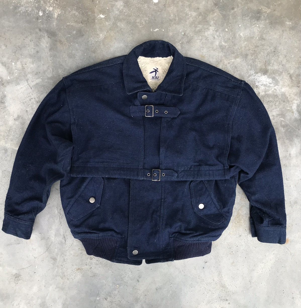Hai Sporting Gear × Issey Miyake × Vintage 💥🇯🇵💥Vintage Hai Sporting Gear wool denim bomber parachute Size US M / EU 48-50 / 2 - 3 Thumbnail