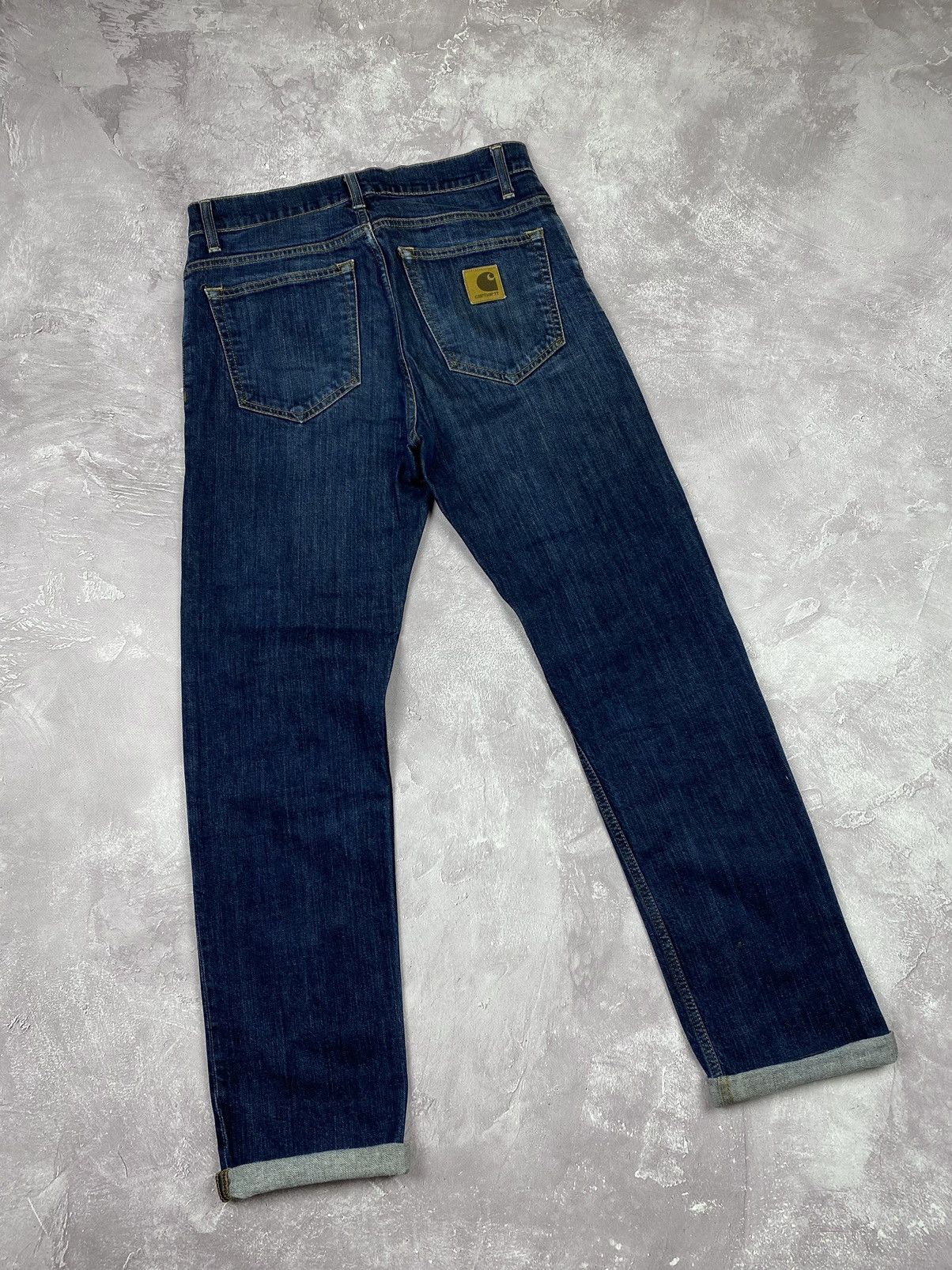 Pre-owned Carhartt X Vintage Carhartt Wip Rebel Pant Jeans Denim Rinsed Slim Usa In Blue