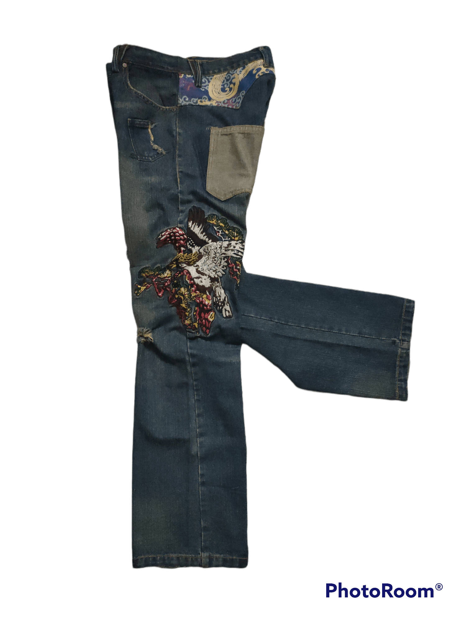 If Six Was Nine Denime Exhibitionist x Distressed x Embroidered Bird Size US 32 / EU 48 - 5 Thumbnail