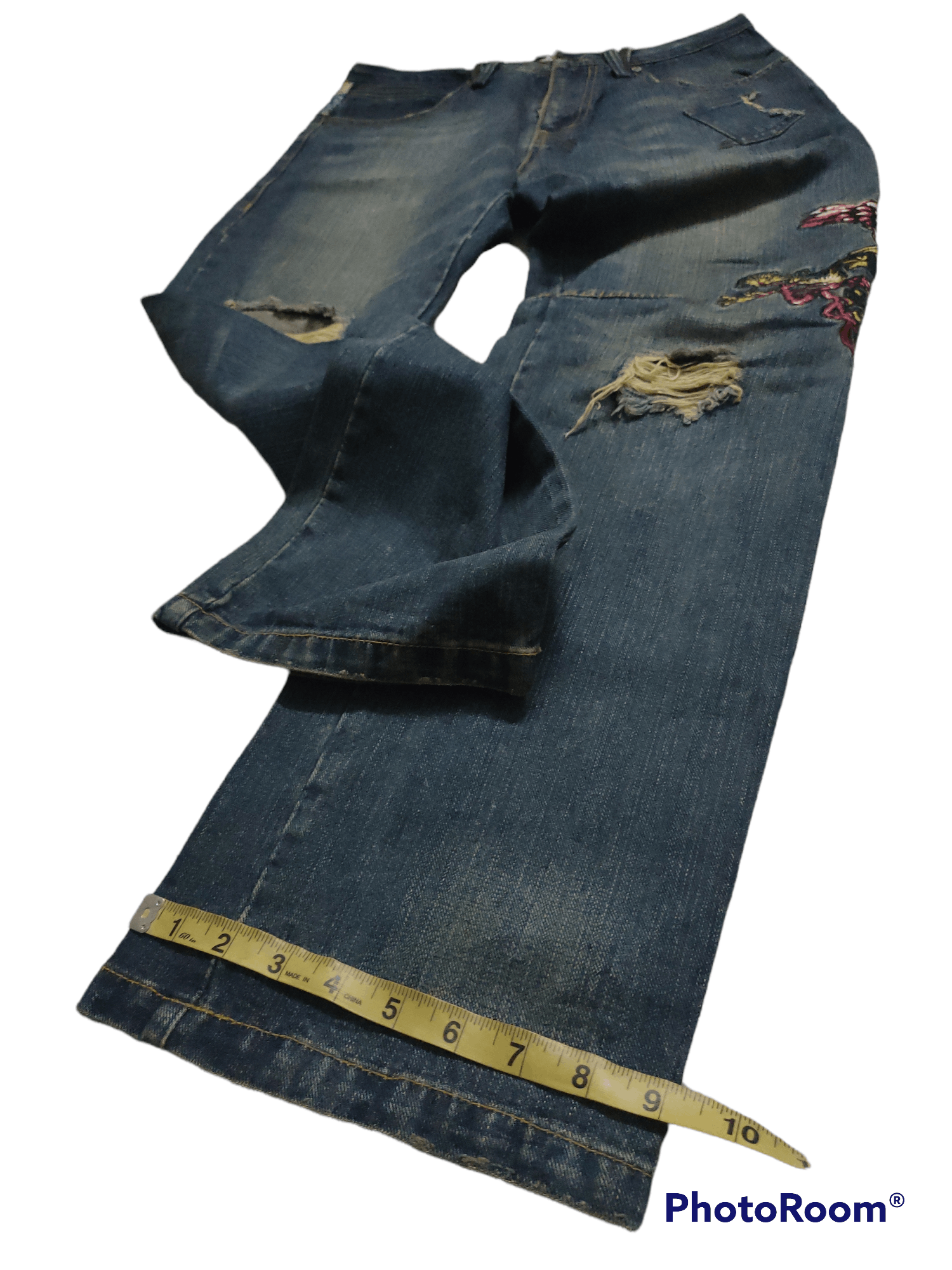 If Six Was Nine Denime Exhibitionist x Distressed x Embroidered Bird Size US 32 / EU 48 - 8 Thumbnail