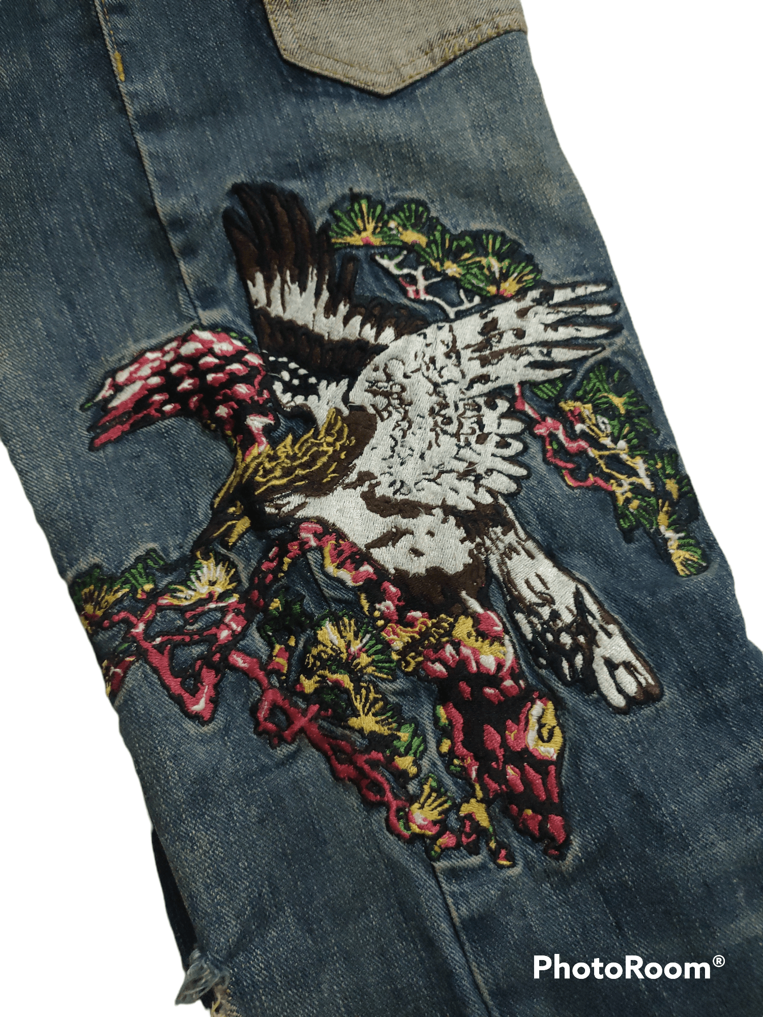 If Six Was Nine Denime Exhibitionist x Distressed x Embroidered Bird Size US 32 / EU 48 - 12 Thumbnail