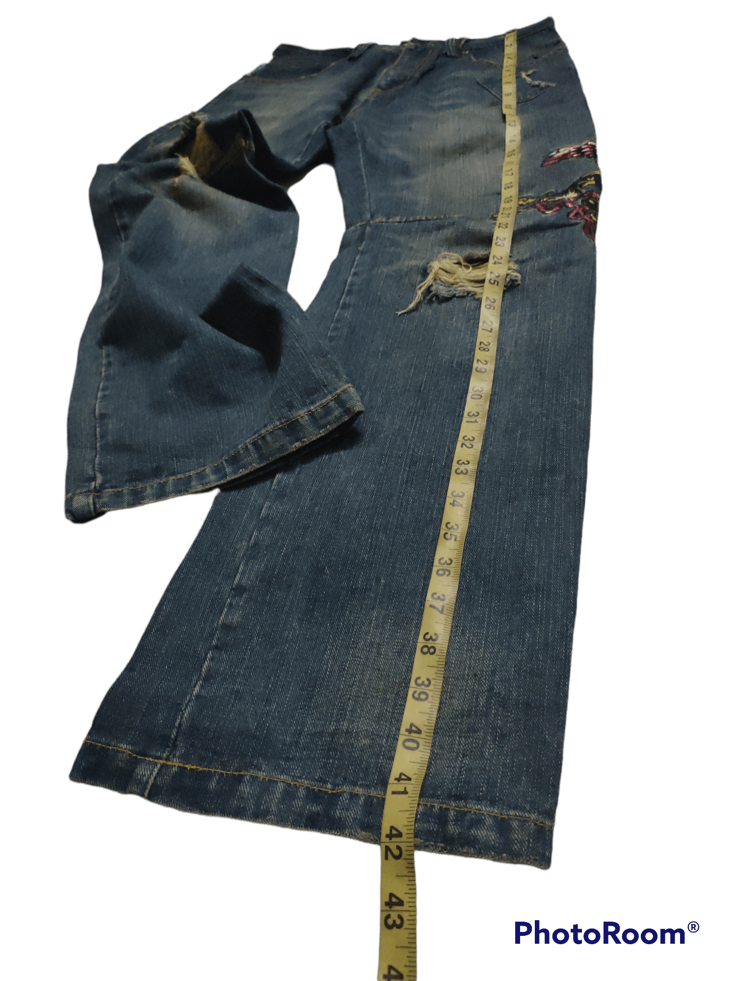 If Six Was Nine Denime Exhibitionist x Distressed x Embroidered Bird Size US 32 / EU 48 - 7 Thumbnail