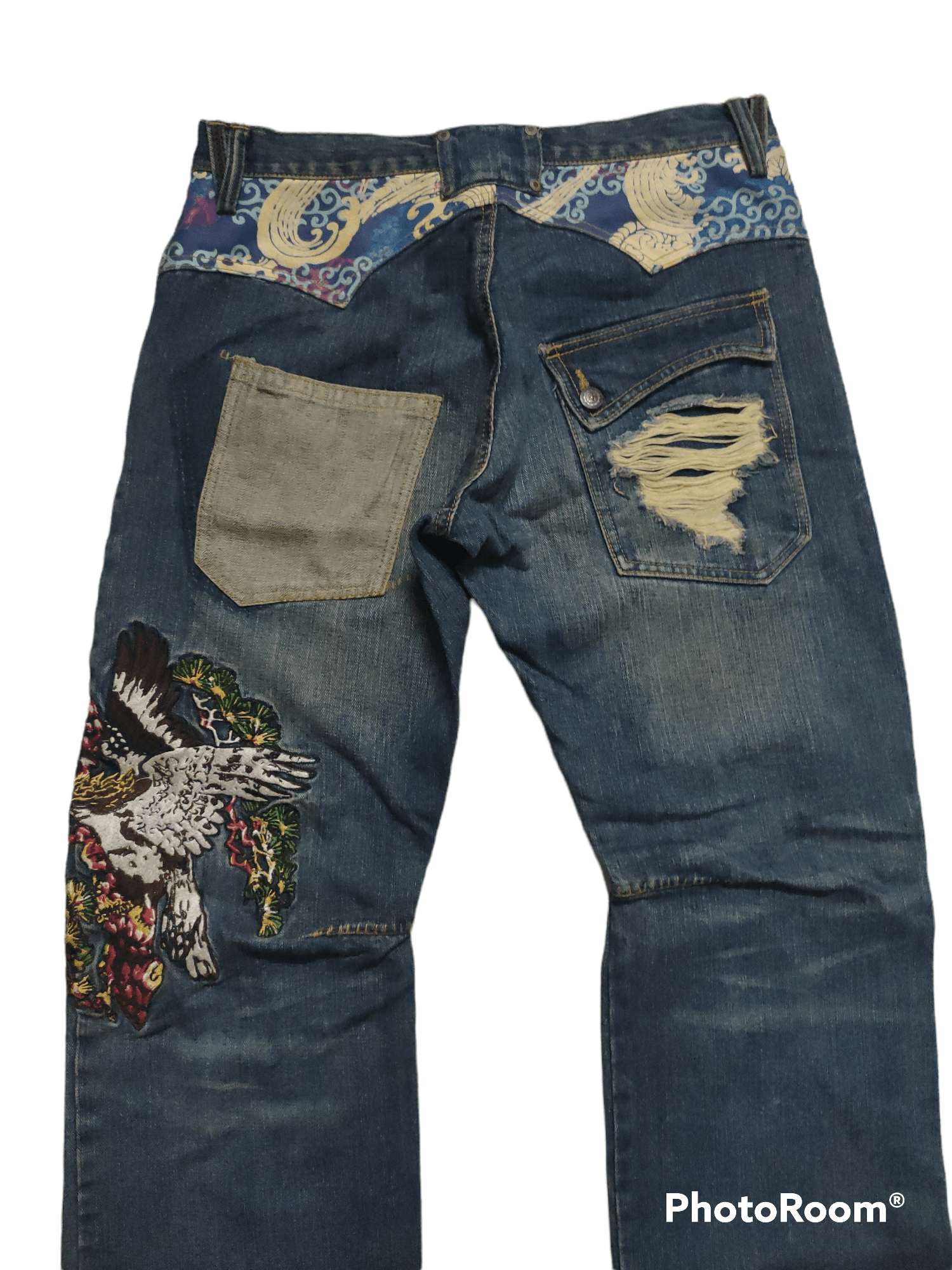 If Six Was Nine Denime Exhibitionist x Distressed x Embroidered Bird Size US 32 / EU 48 - 4 Thumbnail