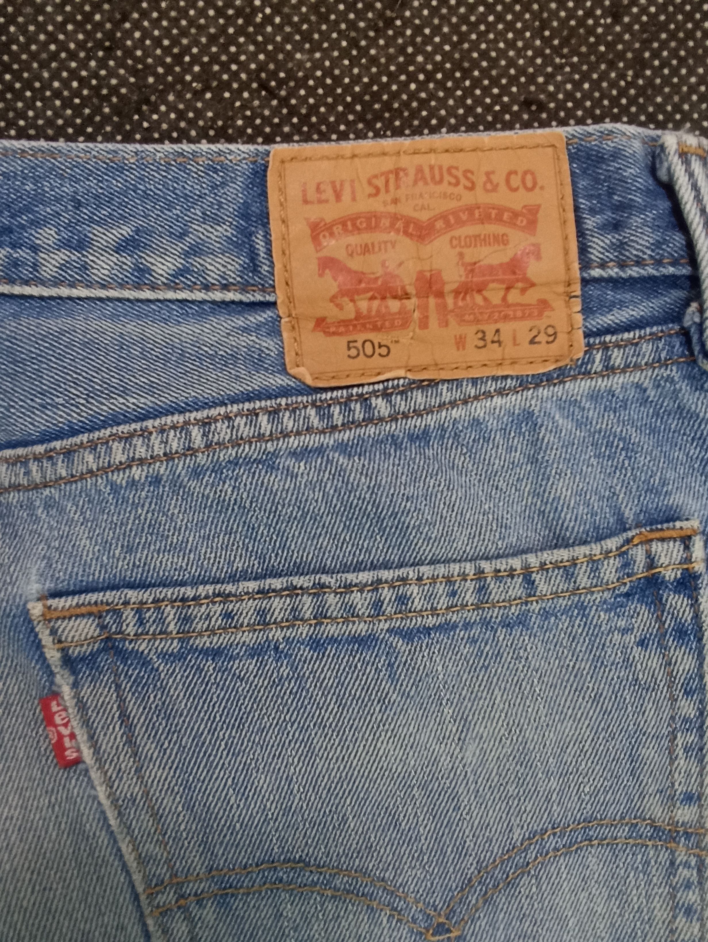 Jean × Levi's × Vintage VINTAGE LEVIS 505 DISTRESSED BLUE WASH JEANS -J354 Size US 36 / EU 52 - 10 Thumbnail