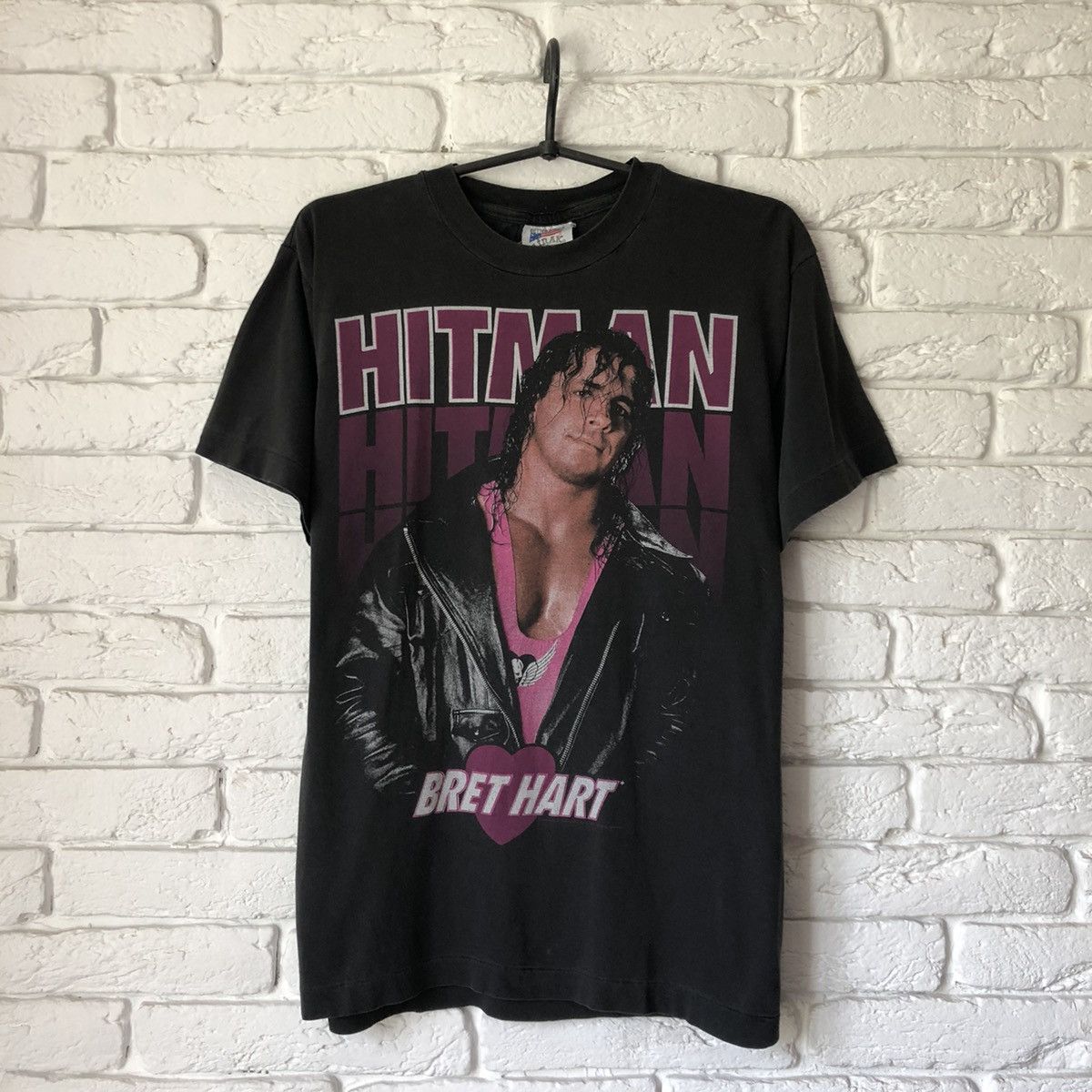 WWE Hitman Bret Hart 1993 vintage tee t shirt Size US M / EU 48-50 / 2 - 1 Thumbnail