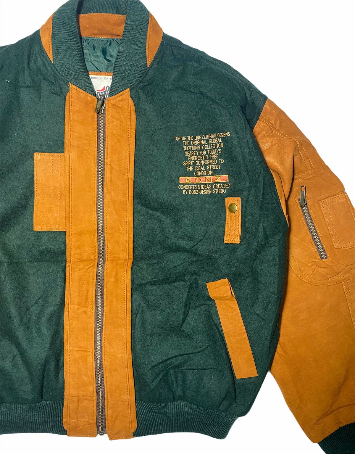 Leather Australia Made Bonzo Leather Varsity Jacket Size US L / EU 52-54 / 3 - 6 Thumbnail