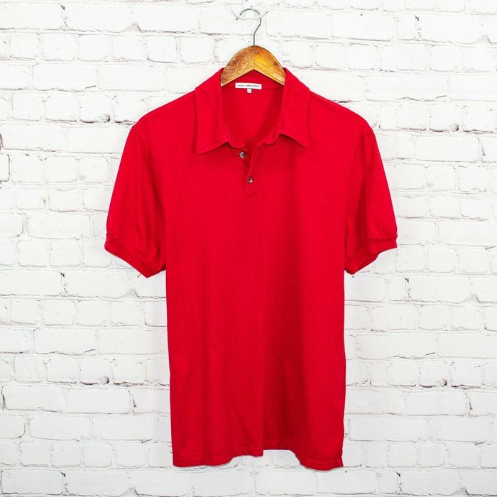 James Perse JAMES PERSE Standard fit Men's Short Sleeve Polo Red Cotton ...