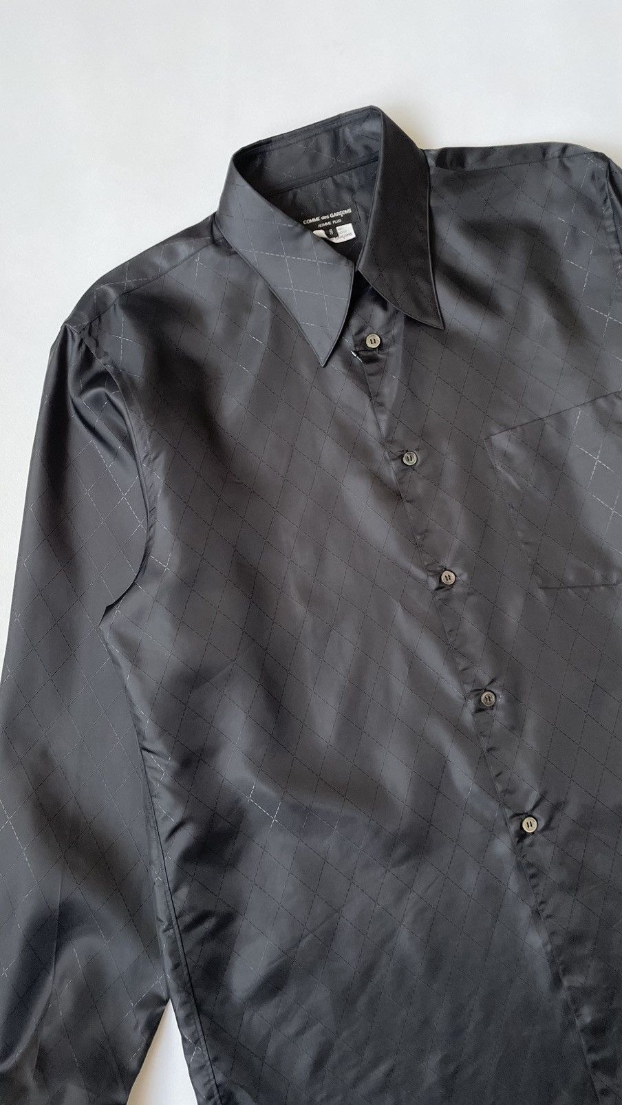 Comme des Garcons S/S 06 Black Satin 'Diamond Weave' Shirt Size US M / EU 48-50 / 2 - 6 Thumbnail