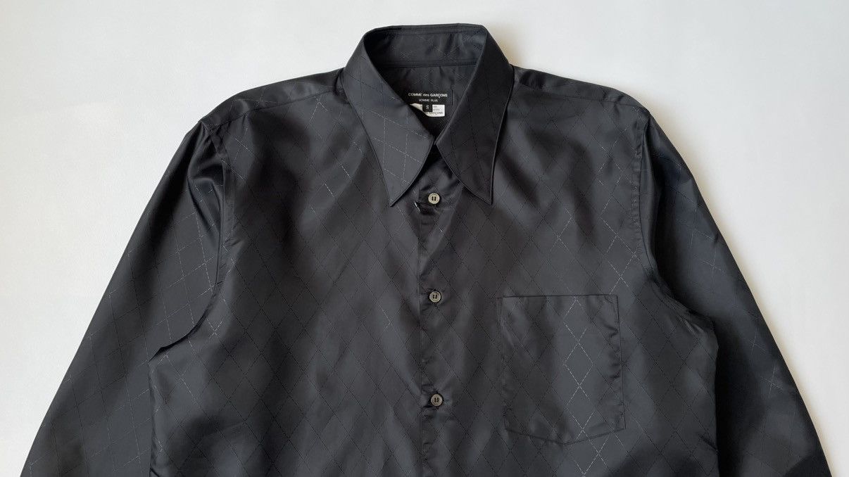 Comme des Garcons S/S 06 Black Satin 'Diamond Weave' Shirt Size US M / EU 48-50 / 2 - 2 Thumbnail