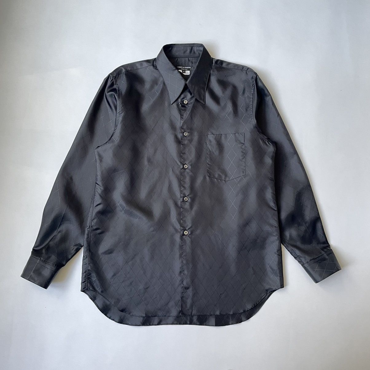 Comme des Garcons S/S 06 Black Satin 'Diamond Weave' Shirt Size US M / EU 48-50 / 2 - 15 Thumbnail